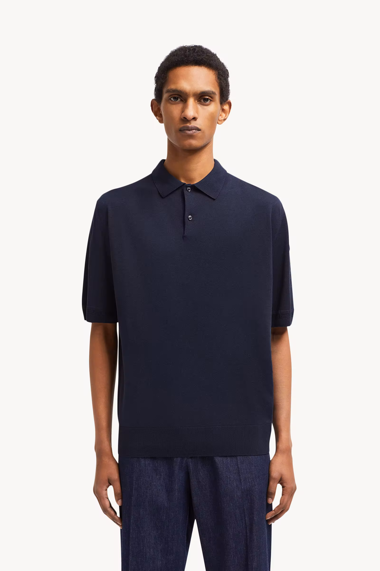Silk & Linen Knit Polo Shirt
