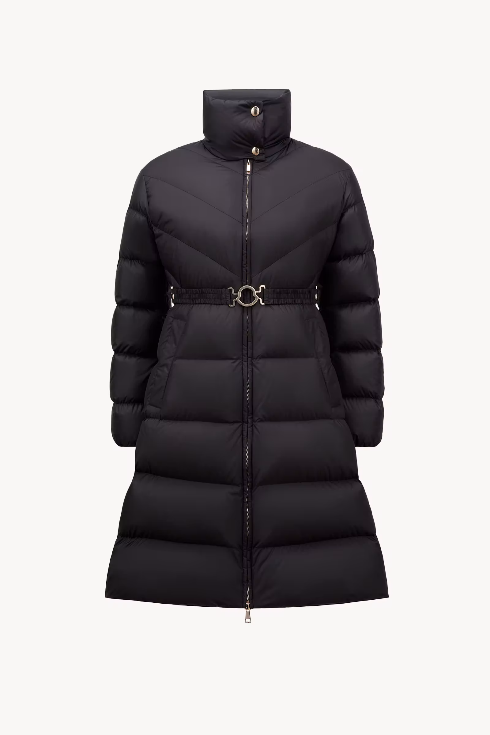 Brou Diagonal-Quilted Long Down Jacket