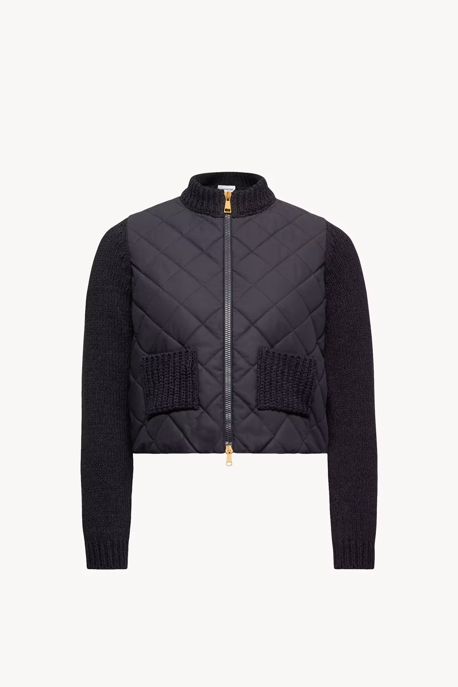 Padded Cotton Zip-Up Cardigan