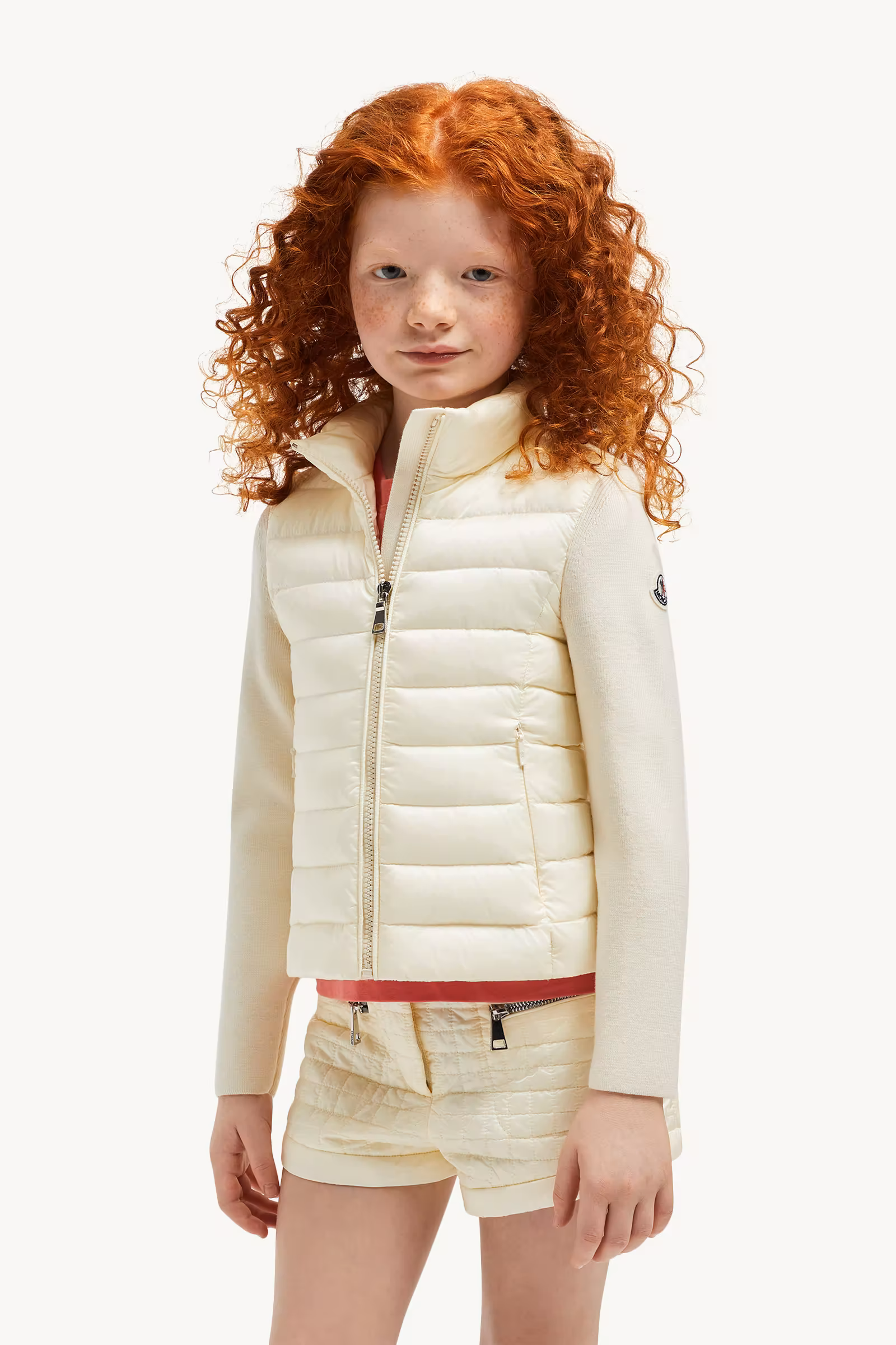 Padded Wool Zip-Up Cardigan