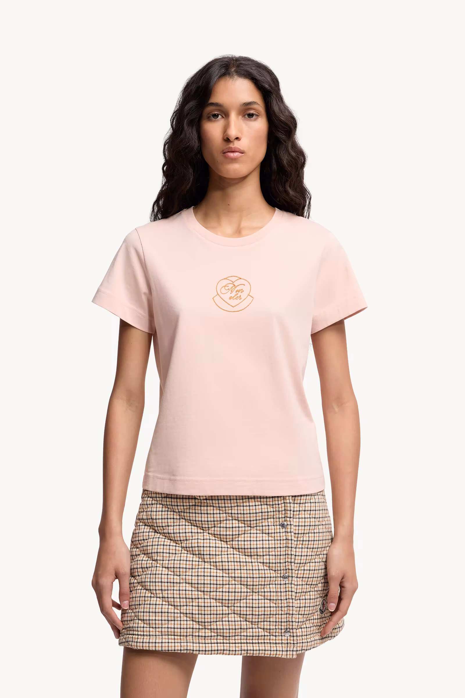 Embroidered Heart Logo Cotton T-Shirt