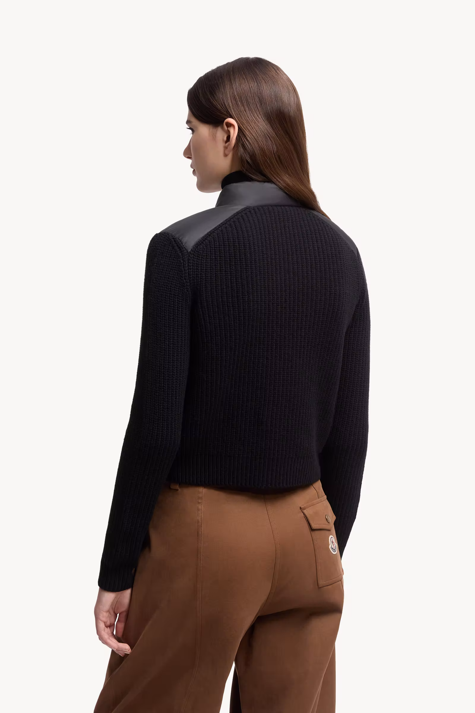 Padded Wool Zip-Up Cardigan