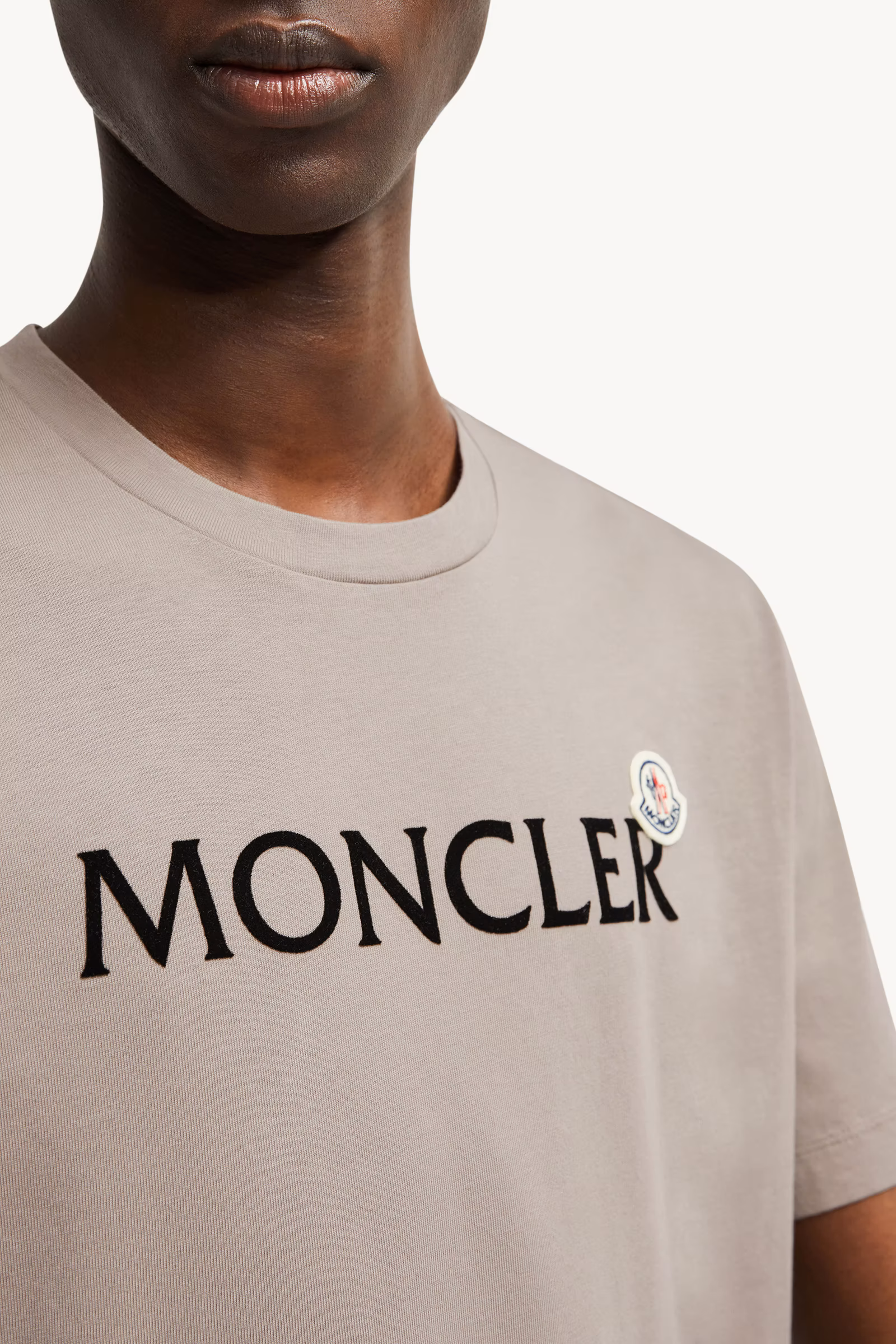 Flocked Logo Cotton T-Shirt