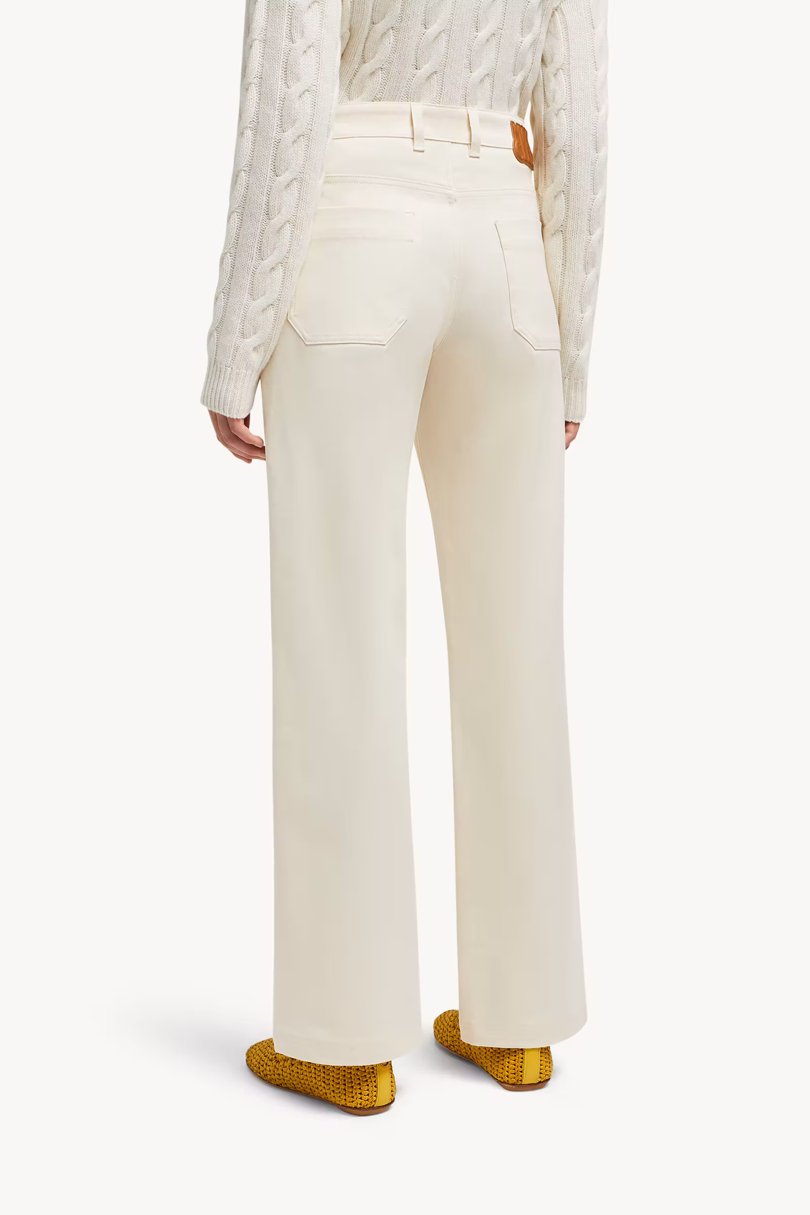 Cotton Gabardine Straight Leg Pants