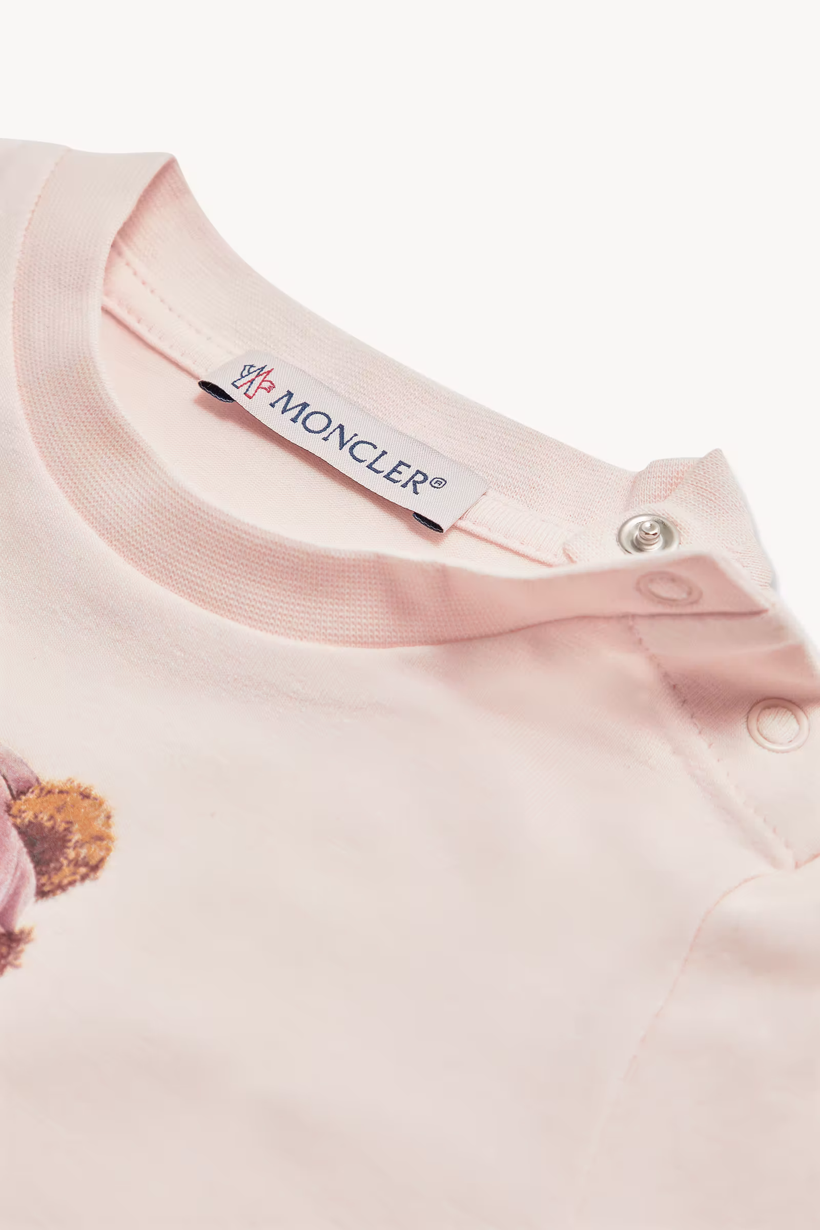 Teddy Bear Motif Cotton T-Shirt