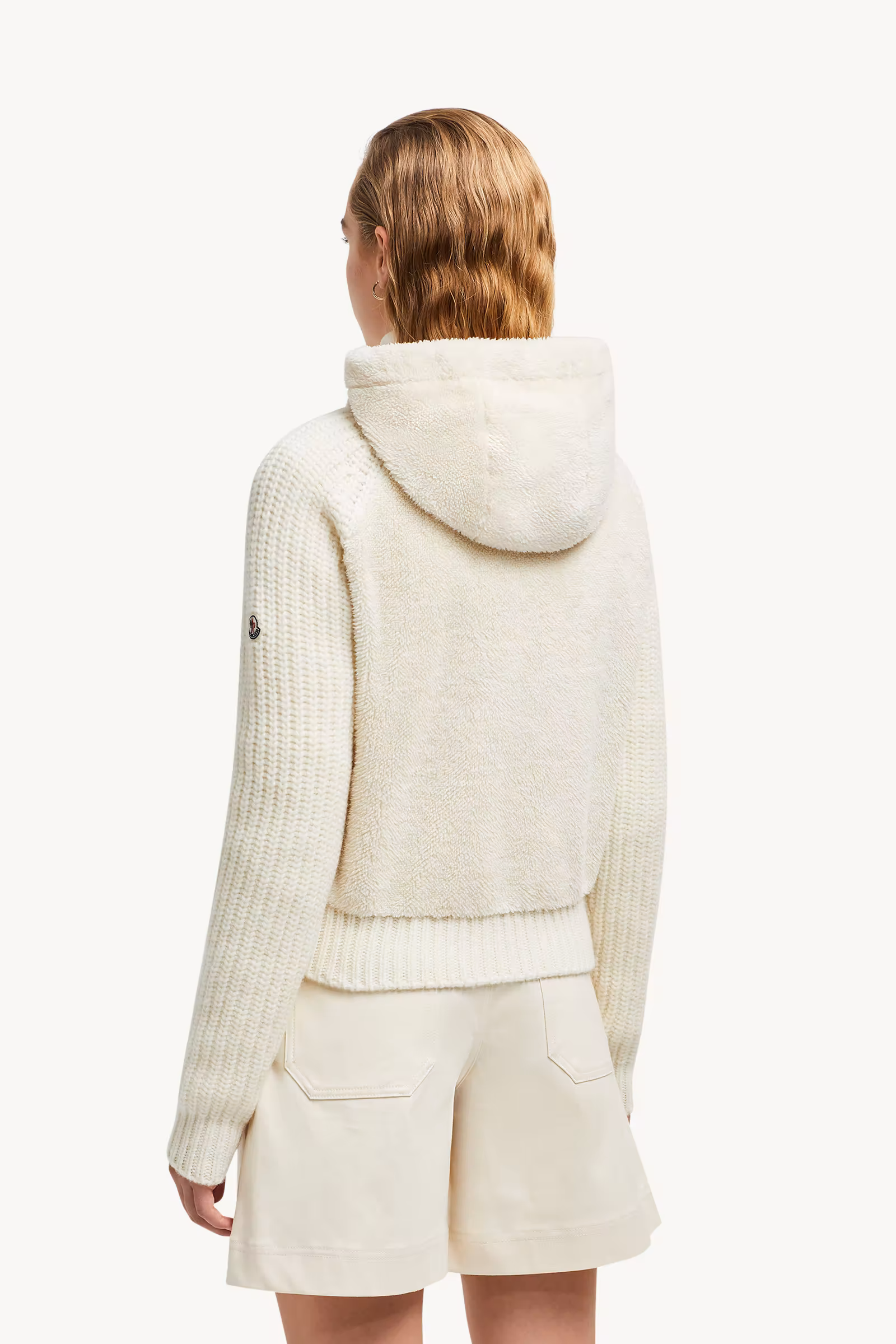 Padded Wool & Teddy Zip-up Hoodie