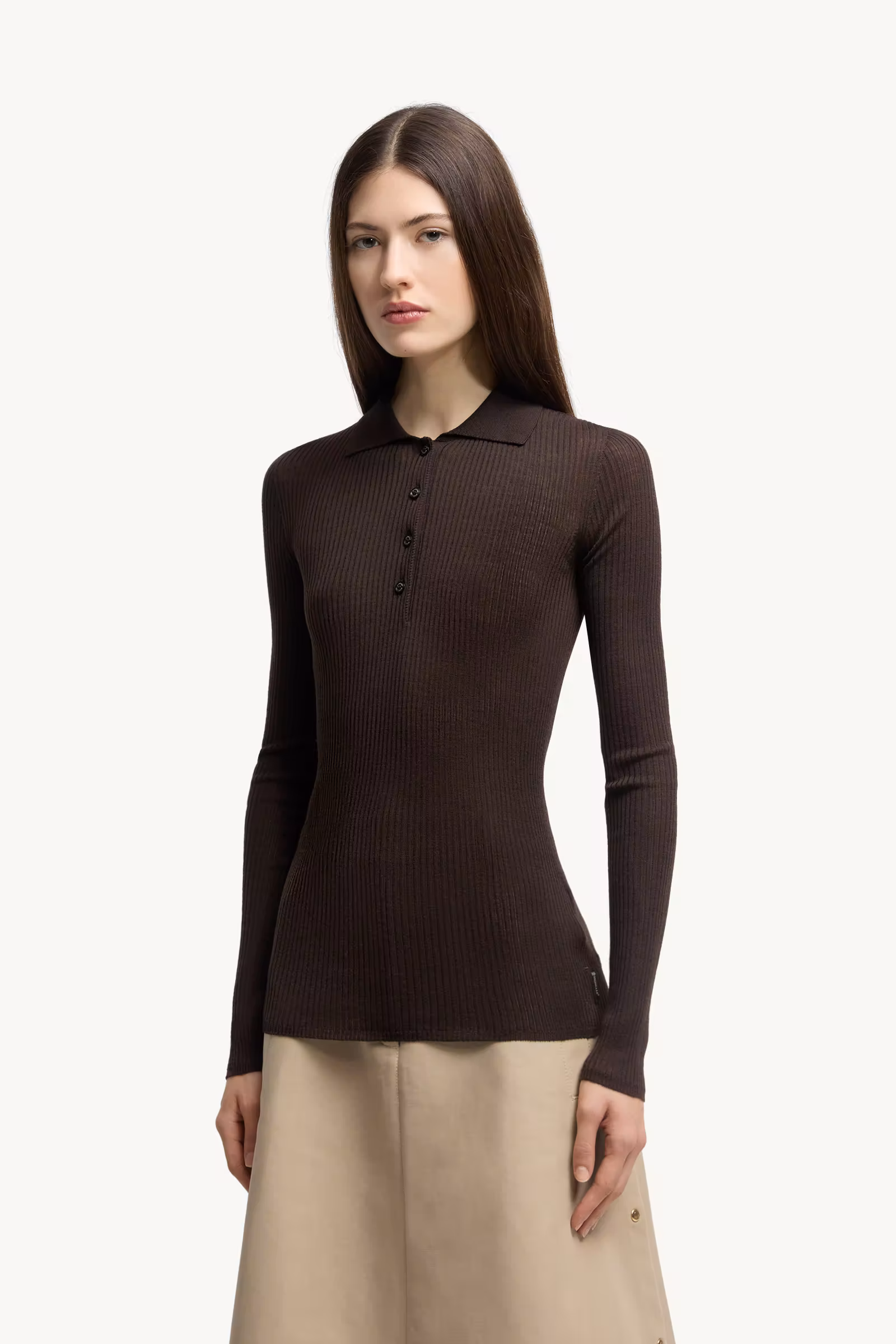 Wool Long Sleeve Polo Shirt