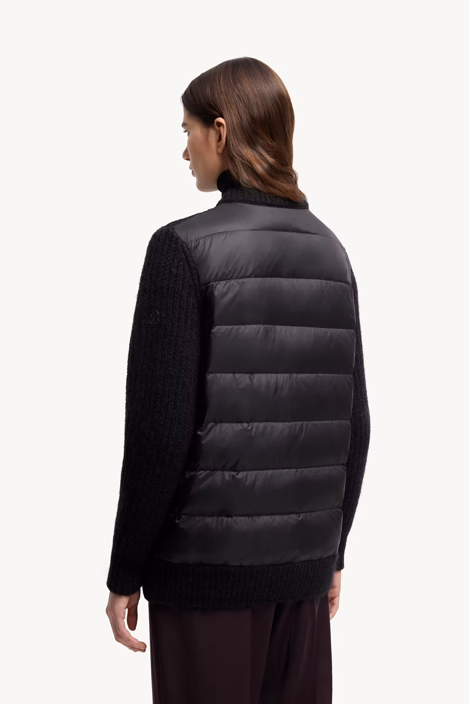 Leather-Trimmed Wool & Mohair Padded Cardigan