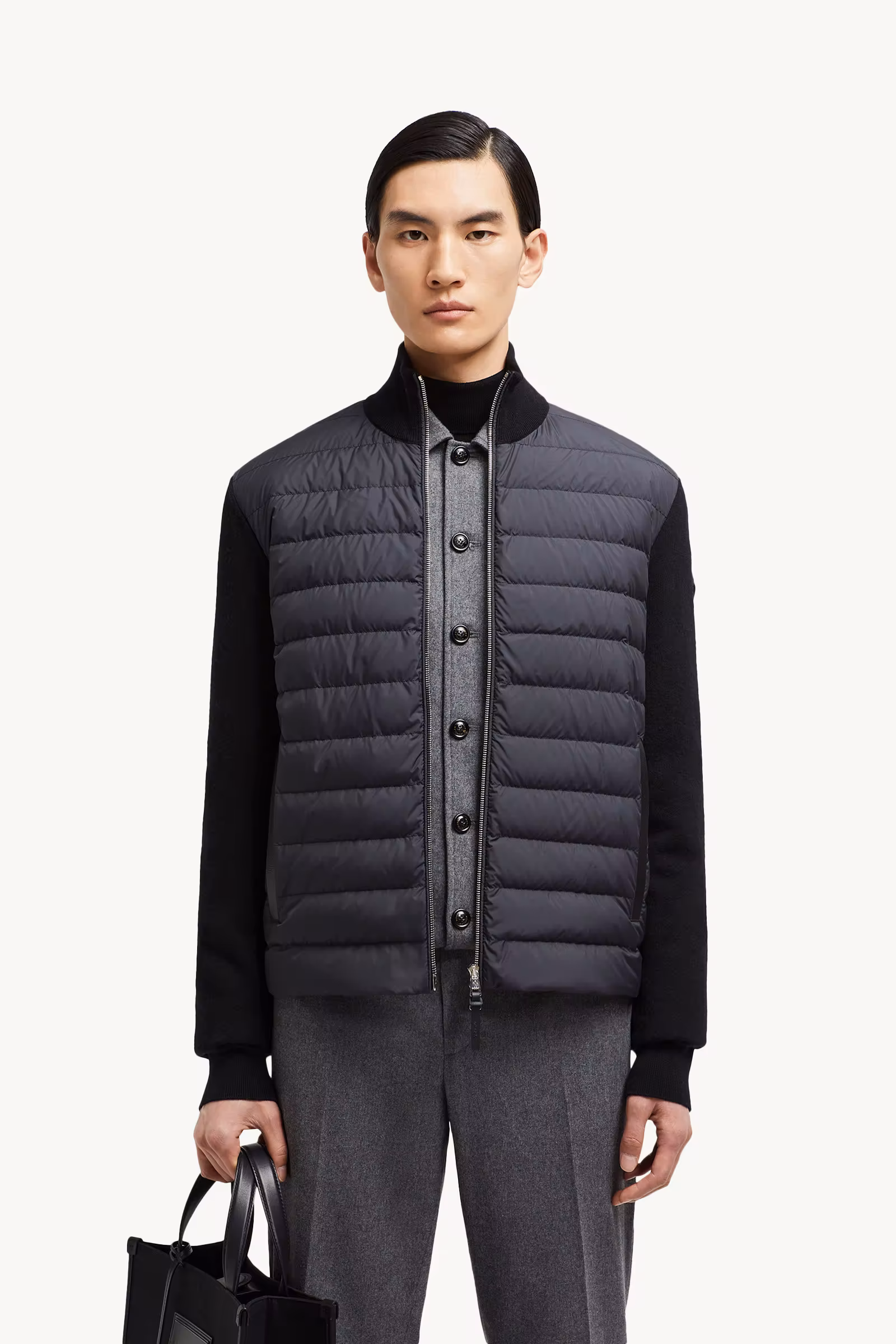 Padded Wool & Cashmere Zip-Up Cardigan