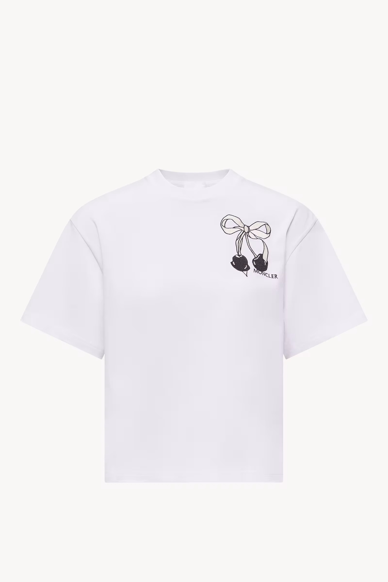 Embroidered Cherry Logo Cotton T-Shirt