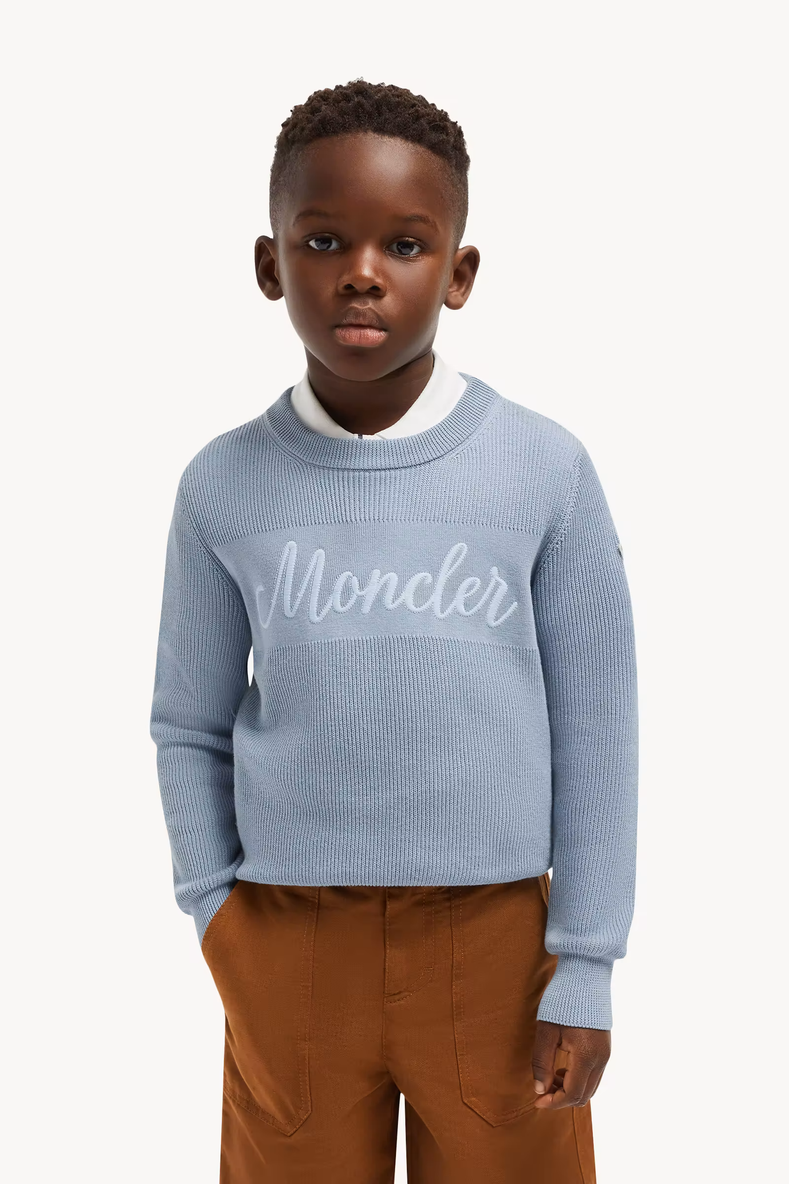 Embroidered Cursive Logo Cotton Sweater