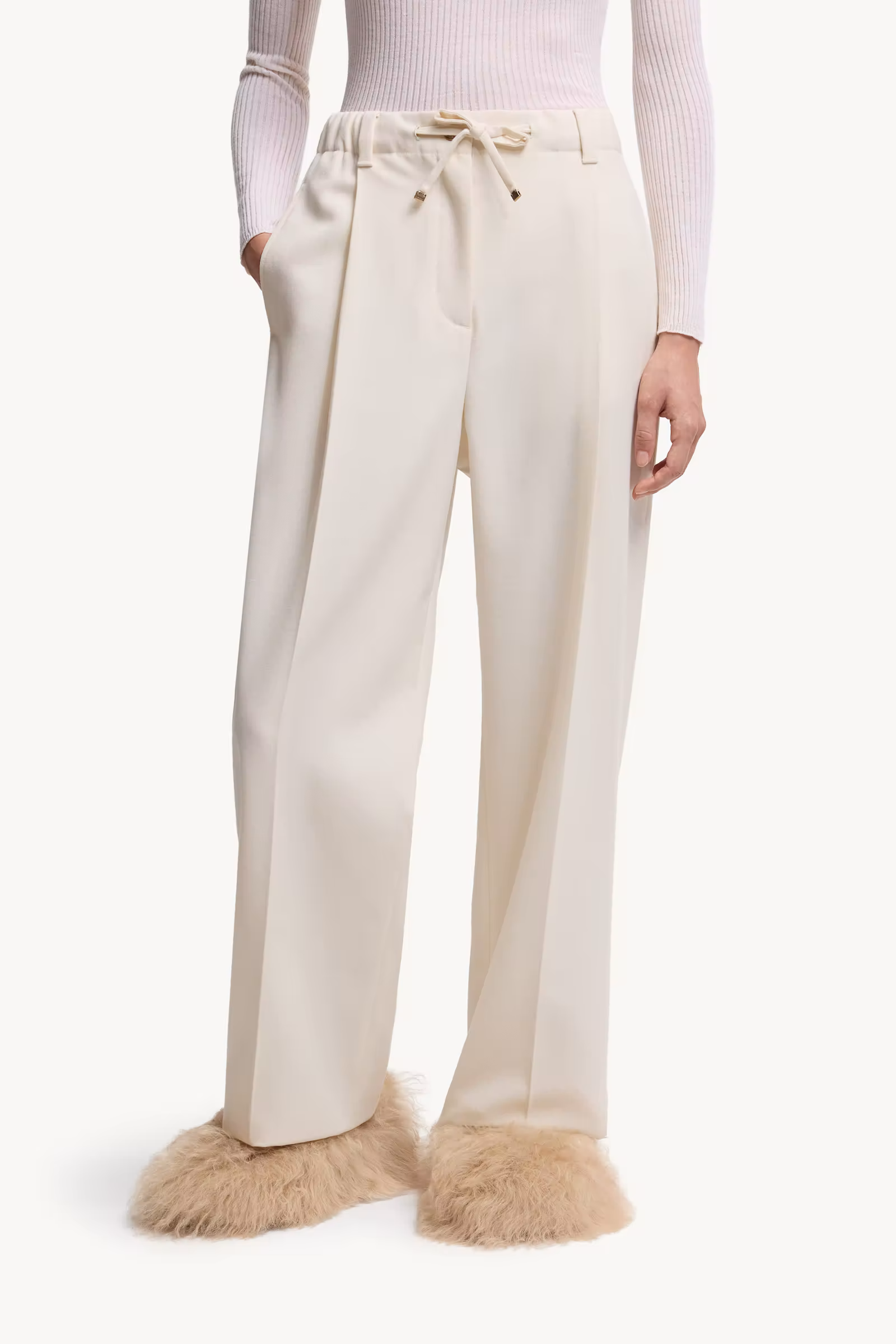 Wool Gabardine Tailored Pants