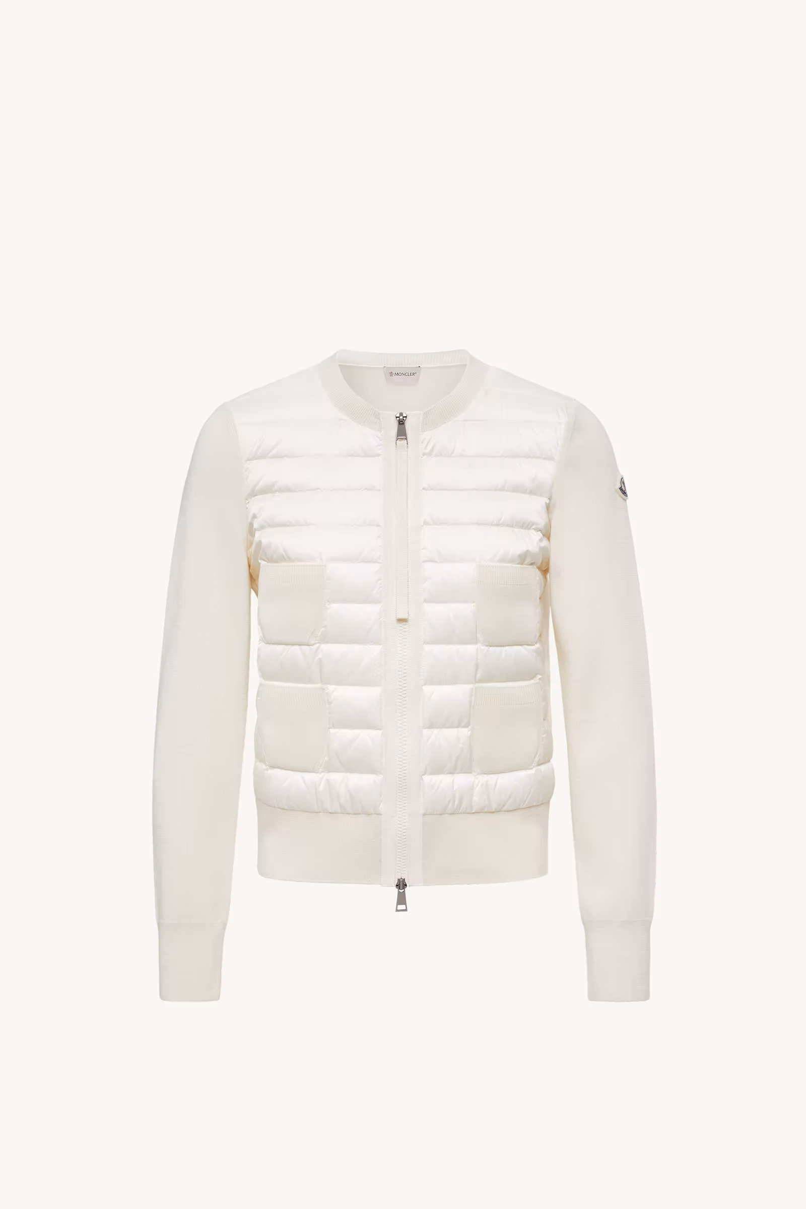 Padded Wool Zip-Up Cardigan