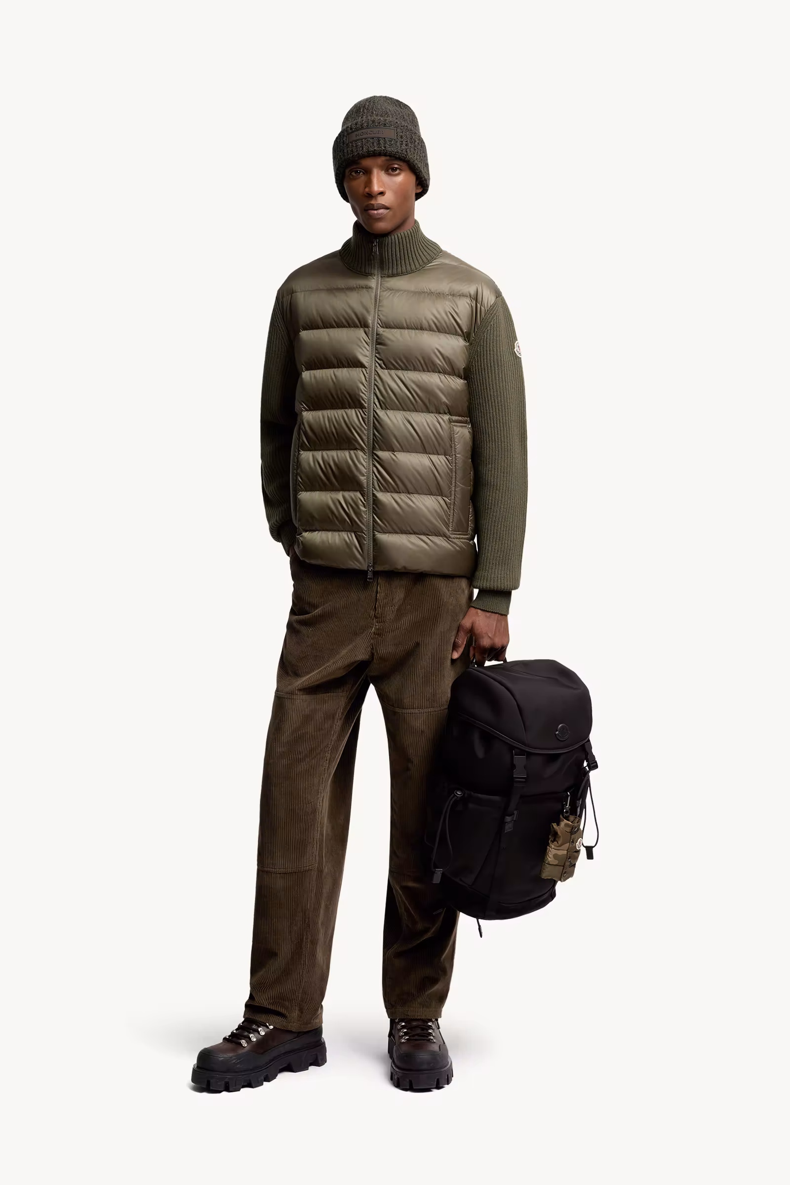 Padded Wool & Cashmere Zip-Up Cardigan