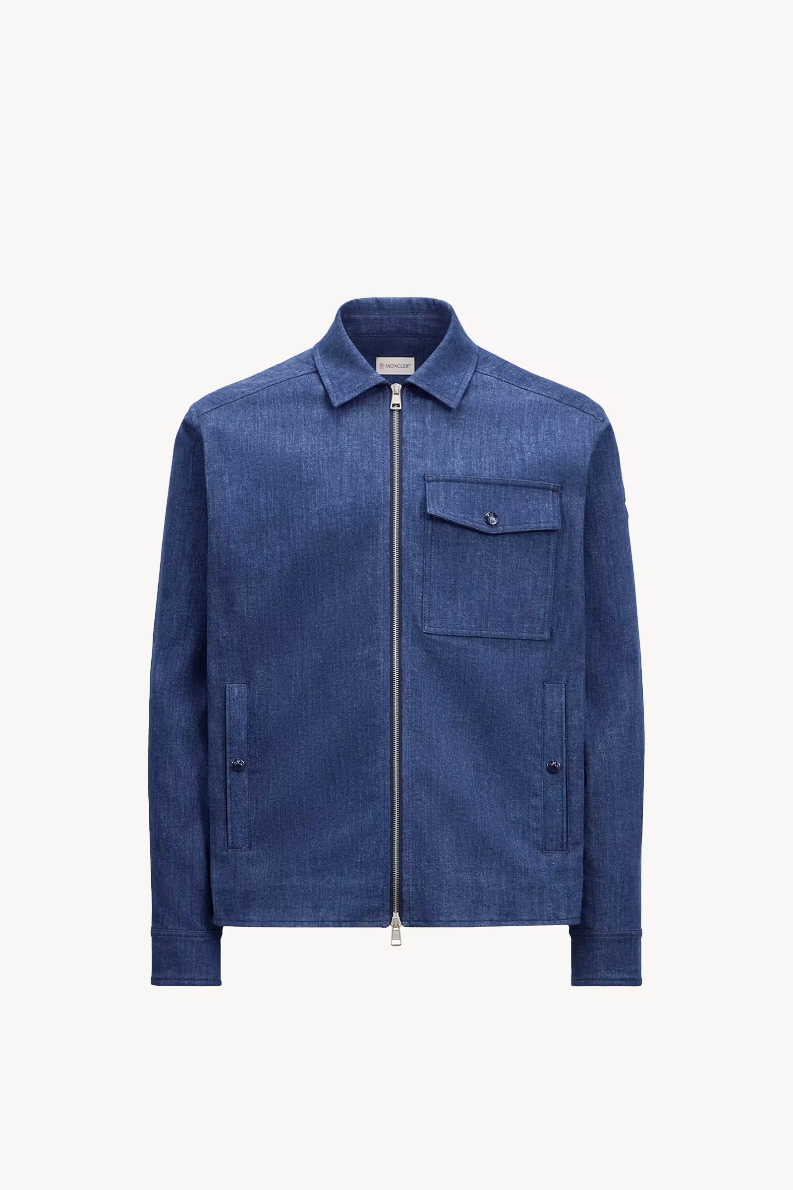 Denim Long Sleeve Zip-Up Shirt