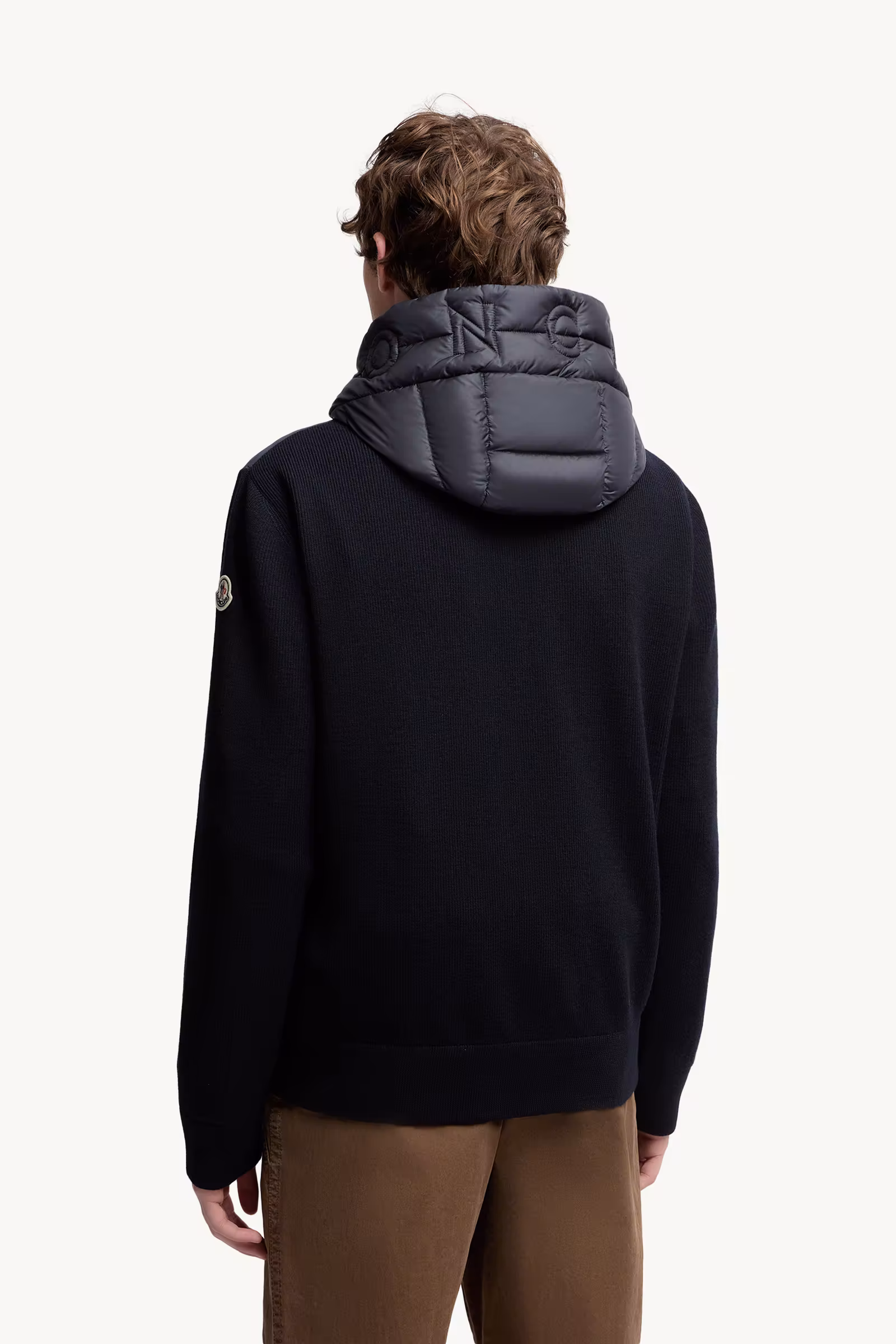 Padded Wool Zip-Up Hoodie