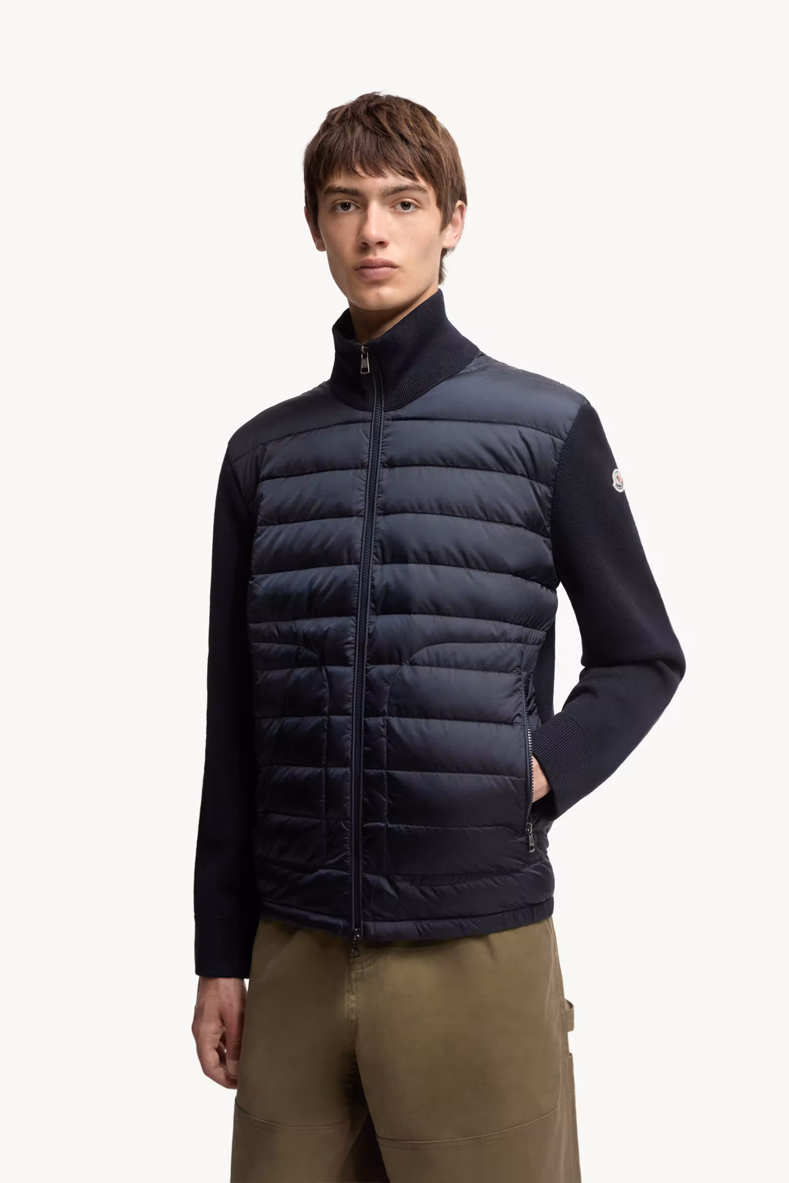 Padded Zip-Up Cardigan