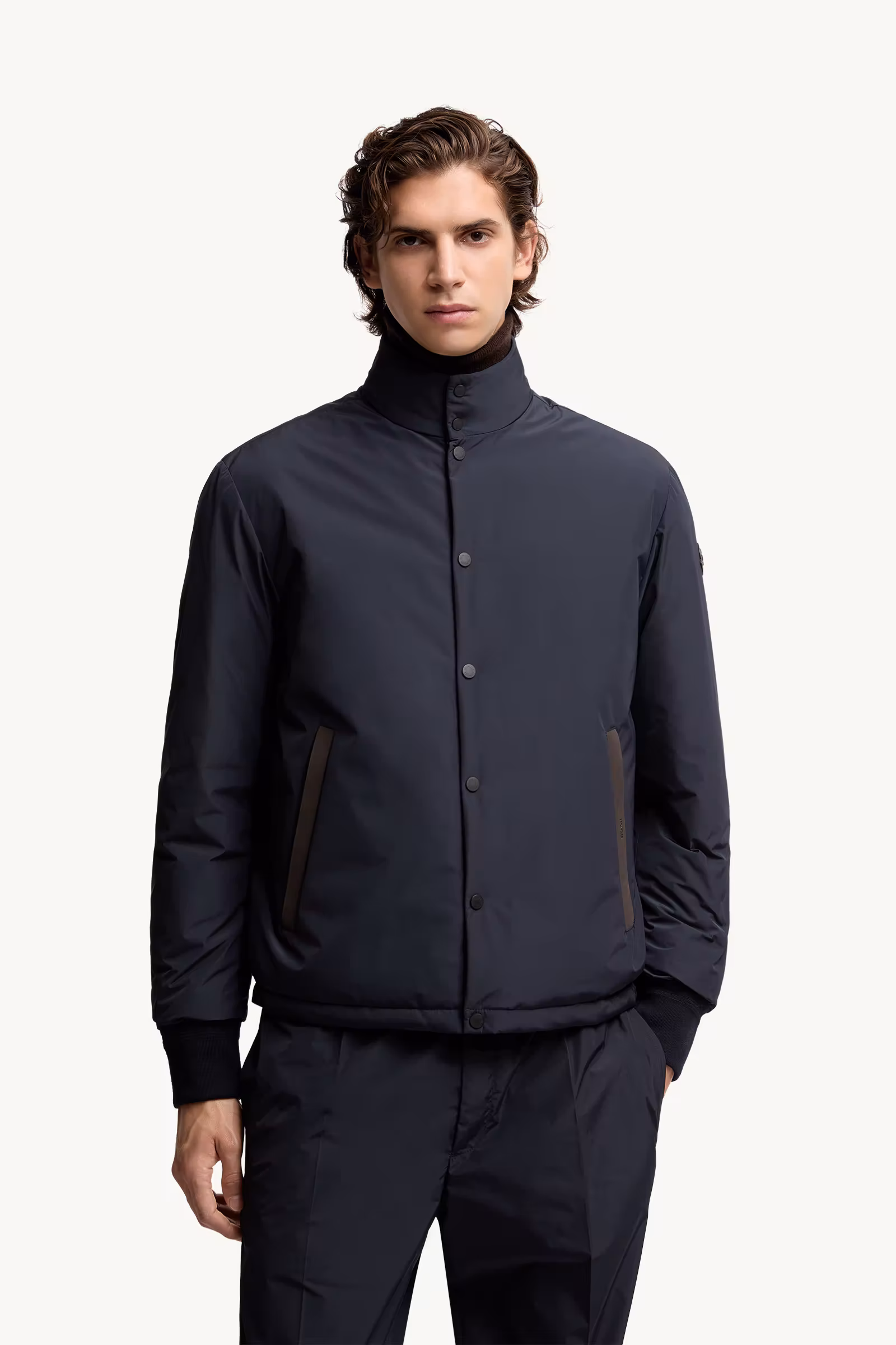 Lanques Leather-Trimmed Short Down Jacket