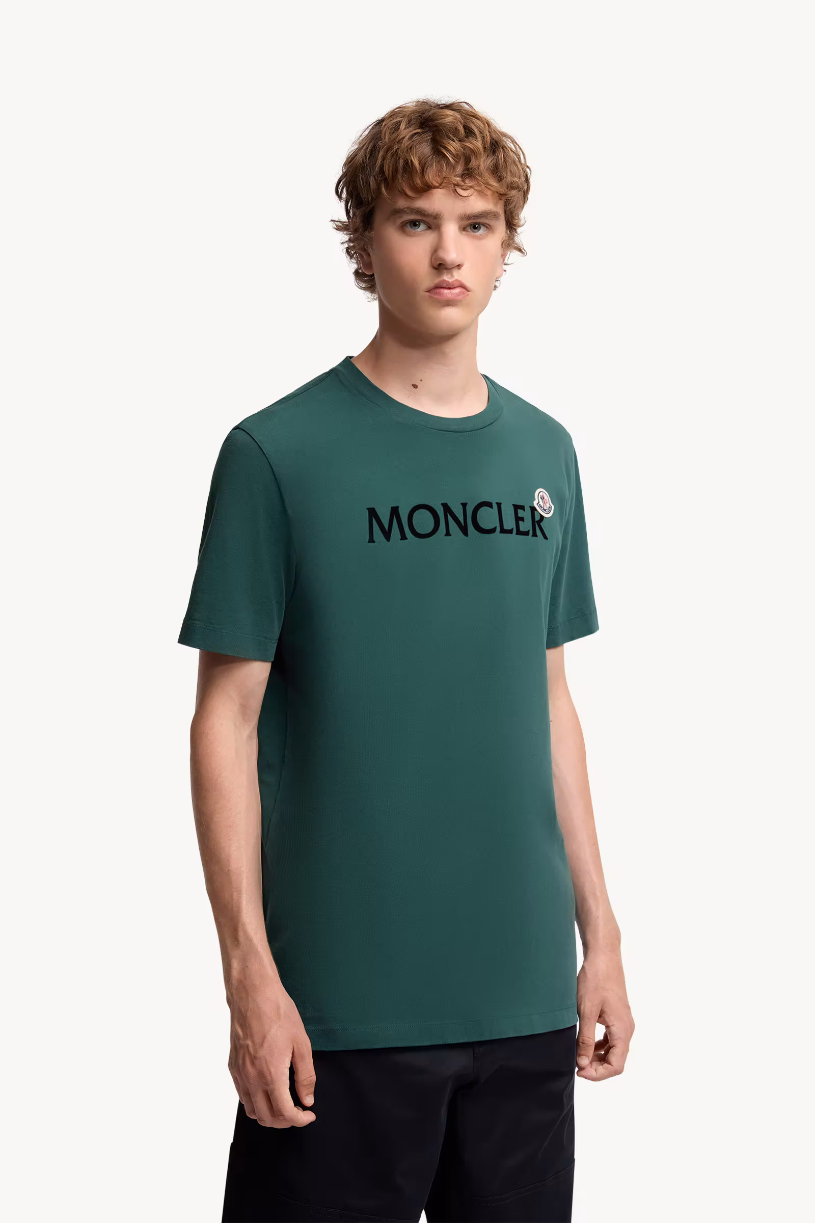 Flocked Logo Cotton T-Shirt