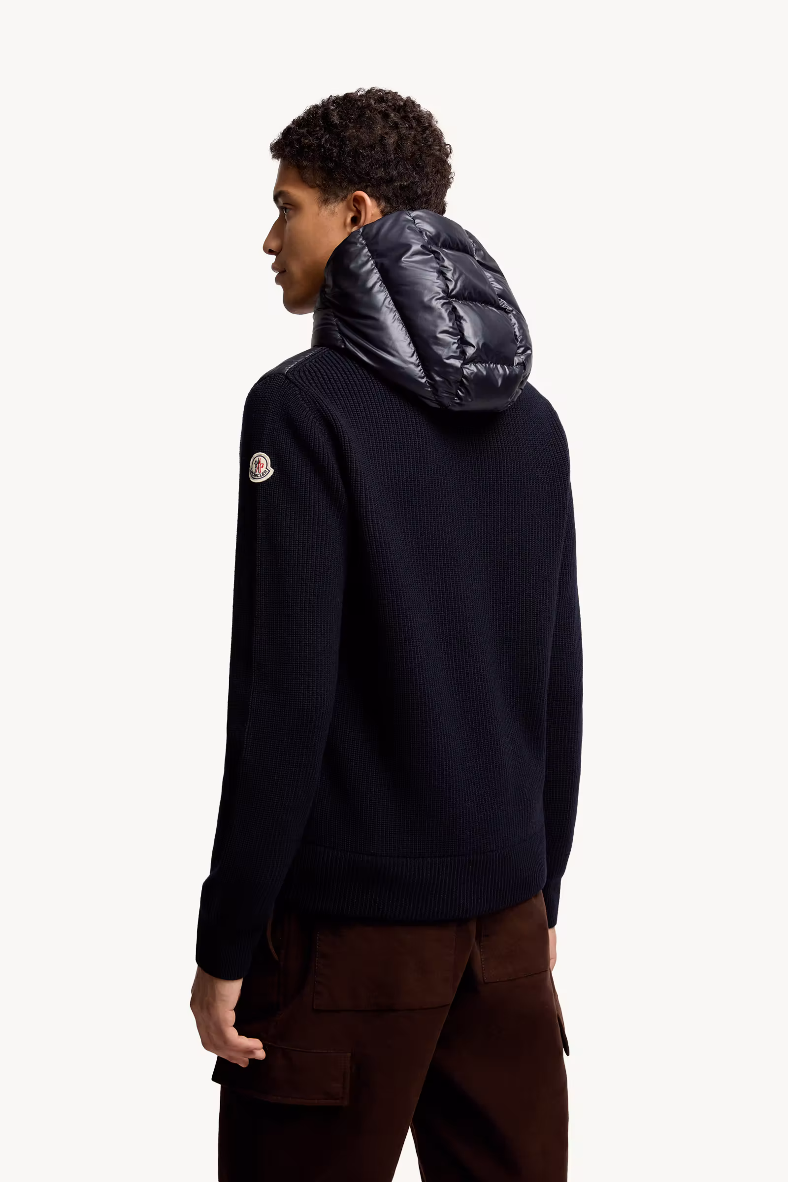 Padded Wool Zip-Up Hoodie