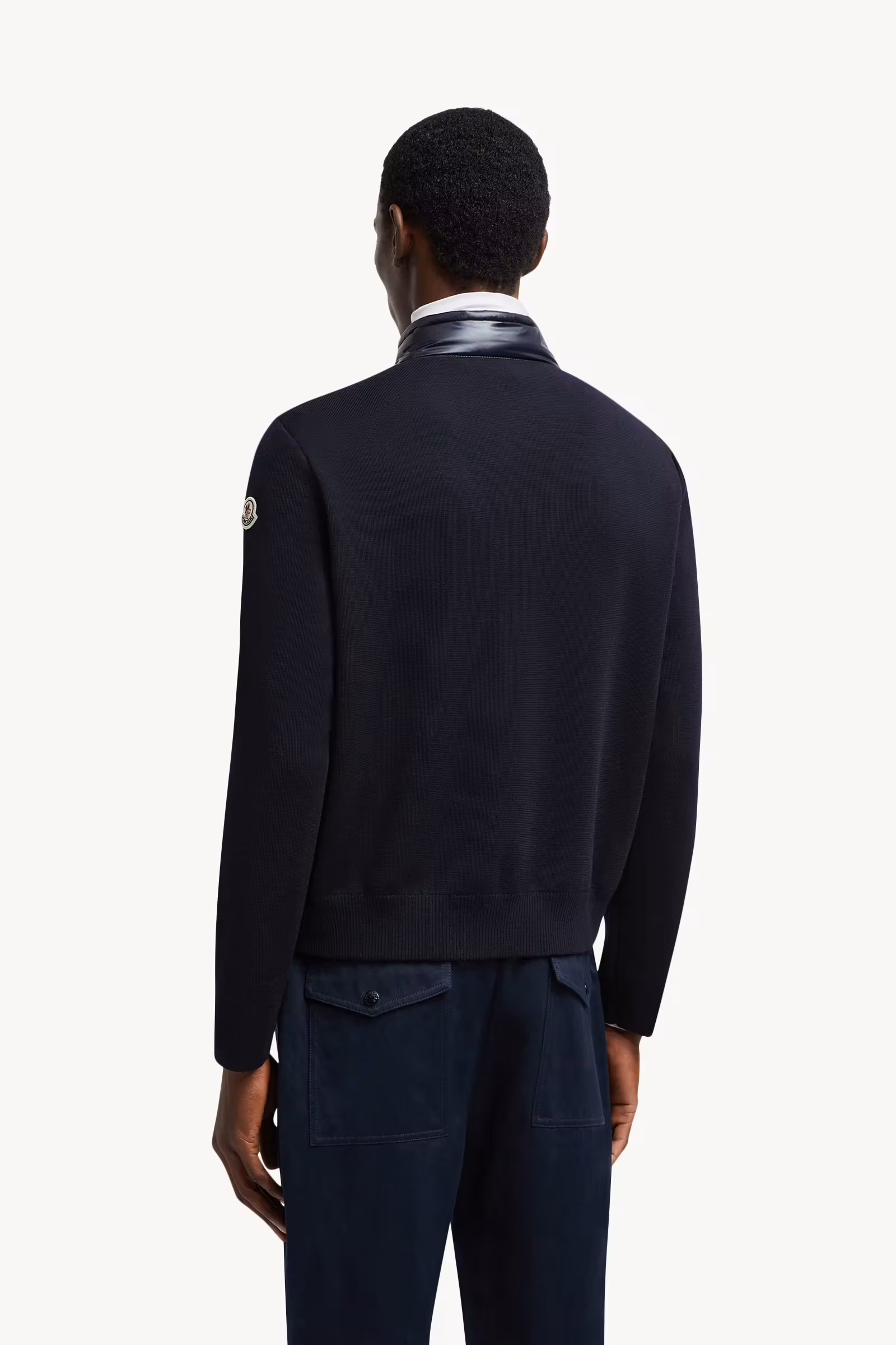 Padded Wool Zip-Up Cardigan