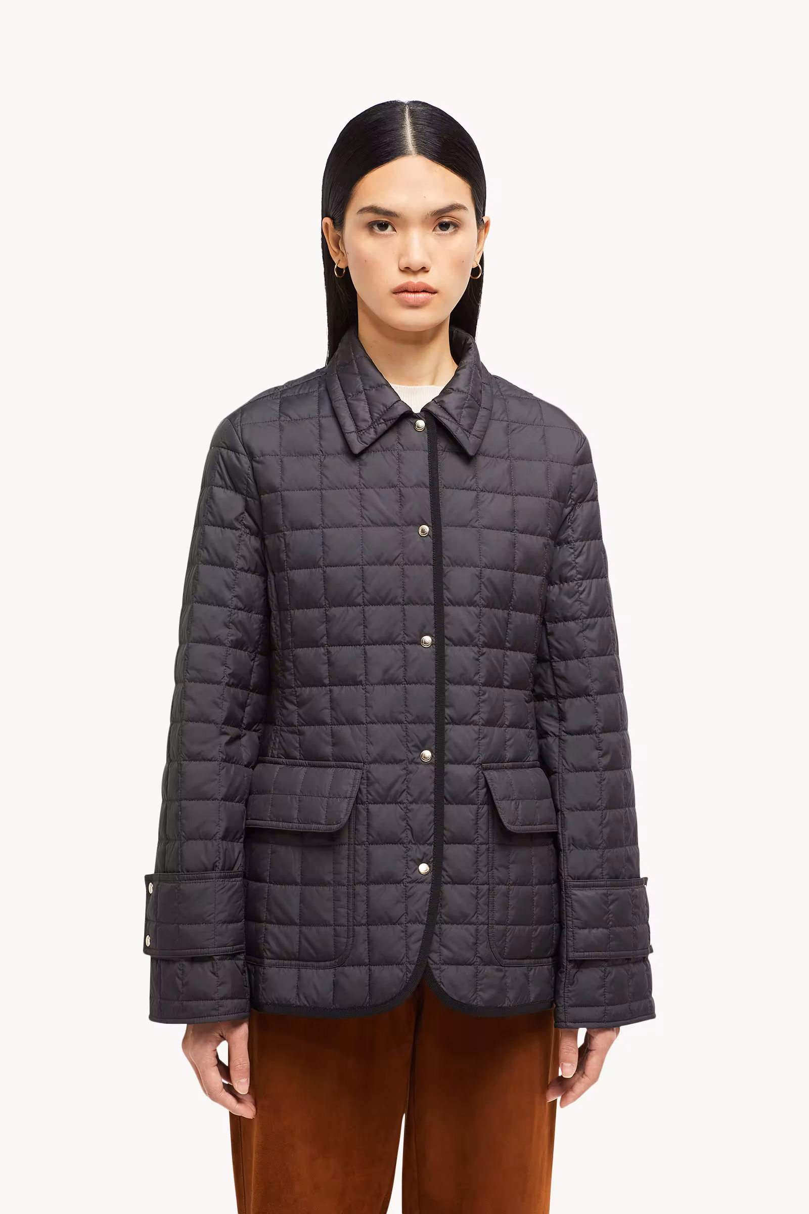 Epinal Square-Quilted Down Shirt Jacket
