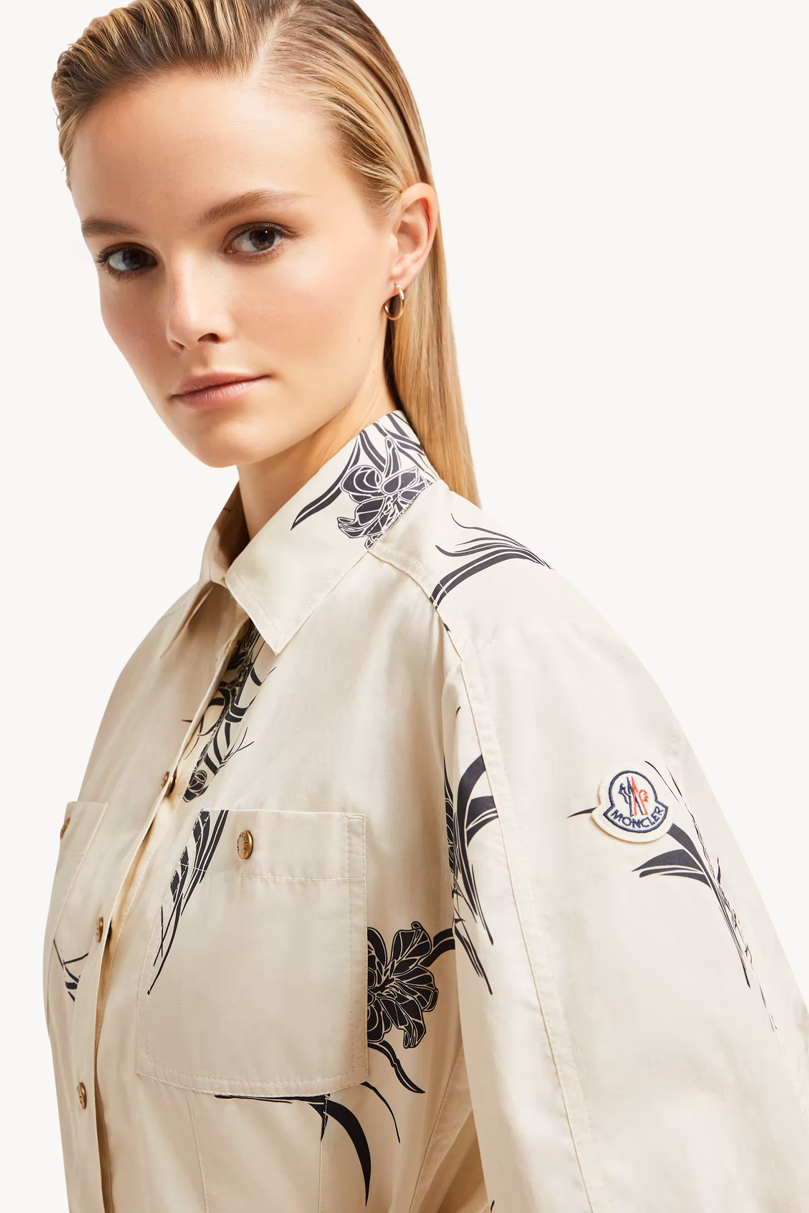 Floral Print Cotton Shirt Dress
