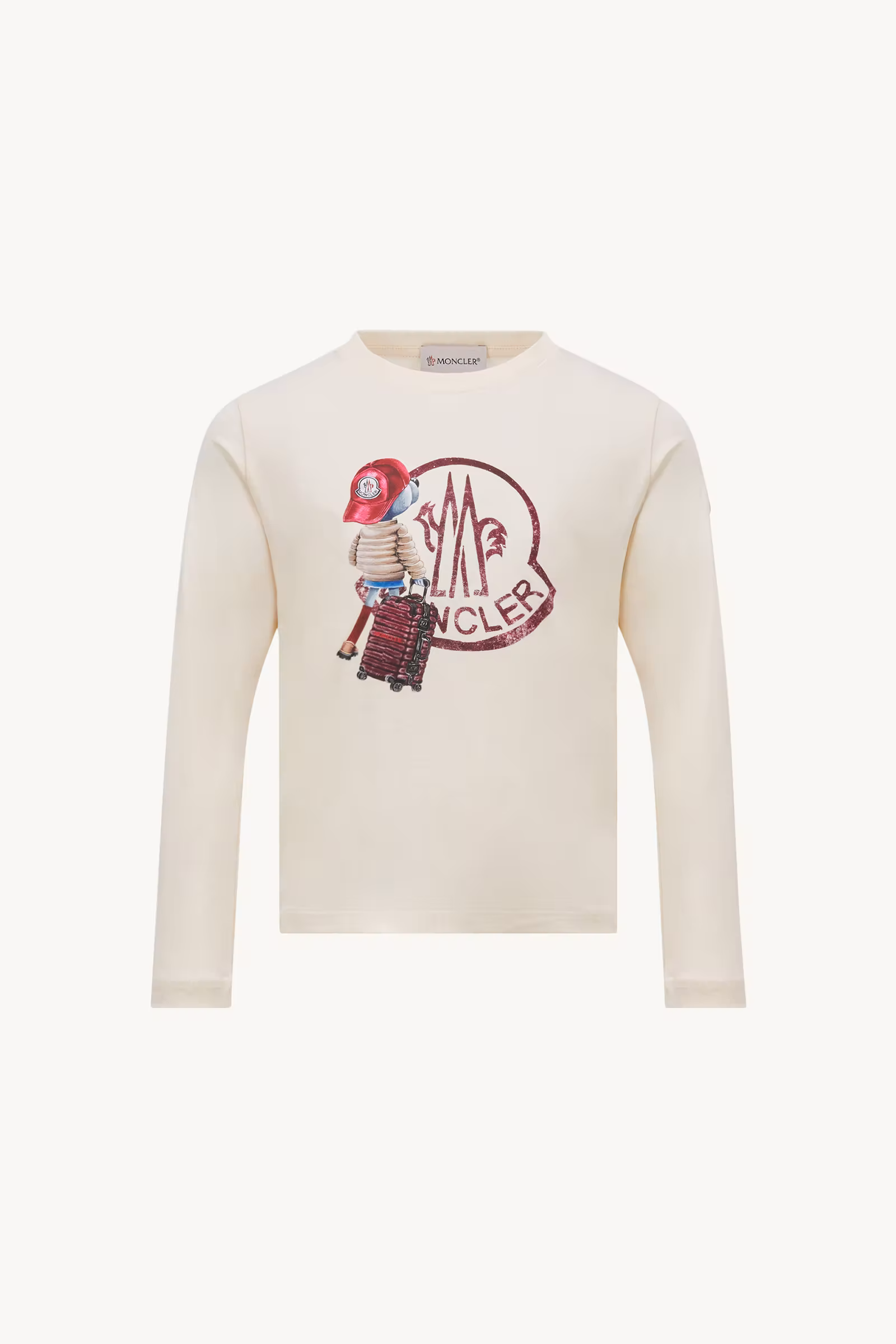 Teddy Bear Logo Long Sleeve Cotton T-Shirt