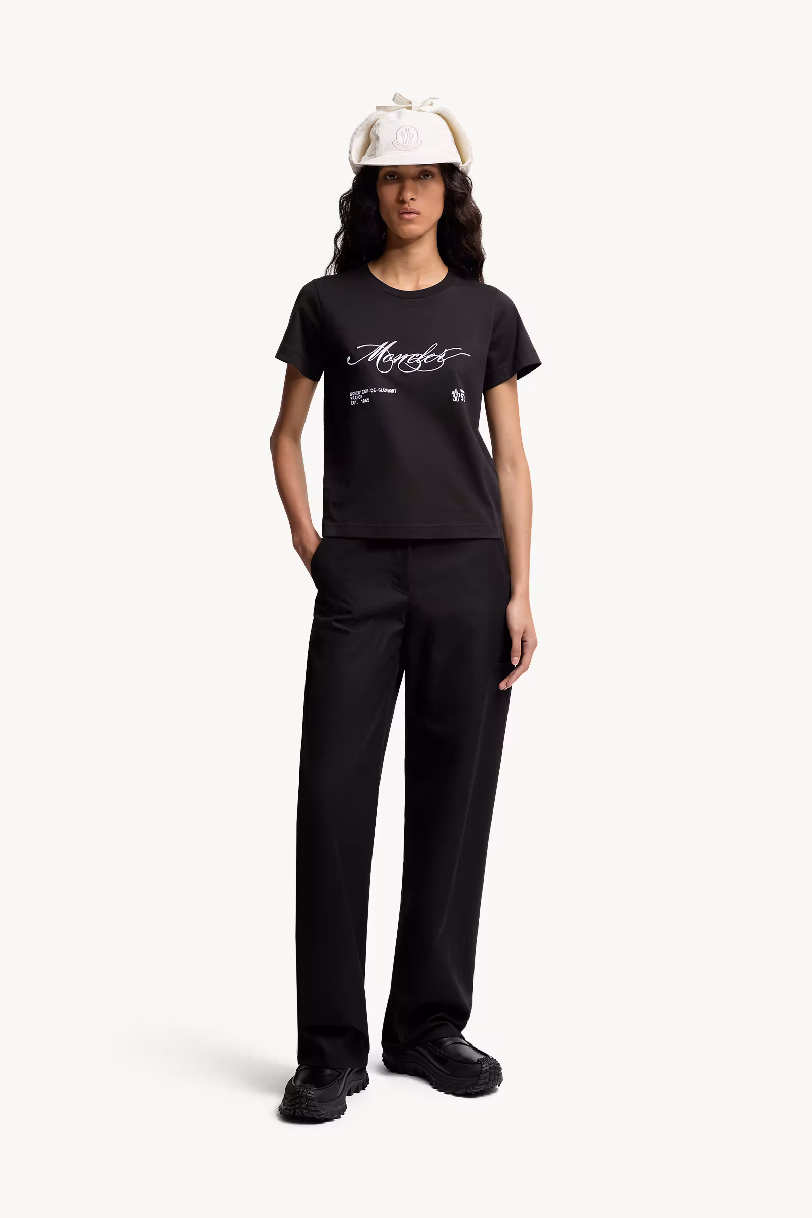 Embroidered Cursive Logo Cotton T-Shirt