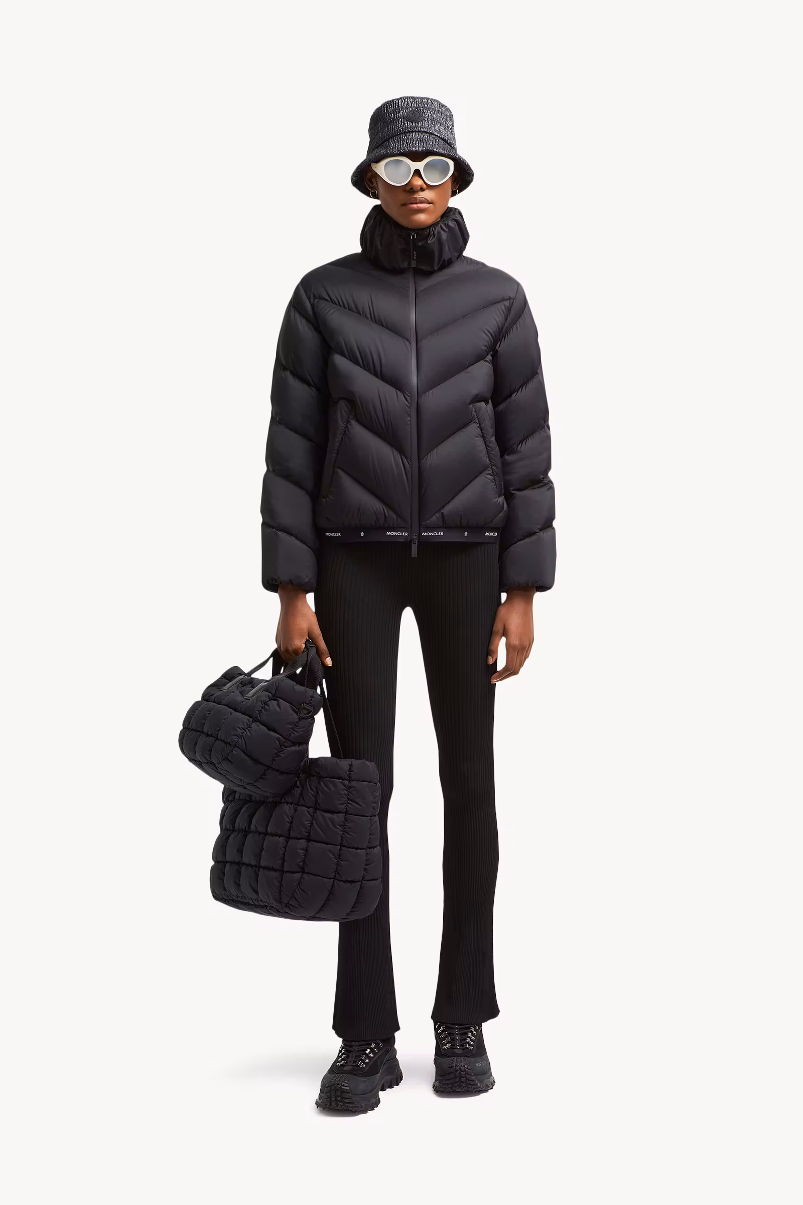 Grignan Diagonal-Quilted Short Down Jacket