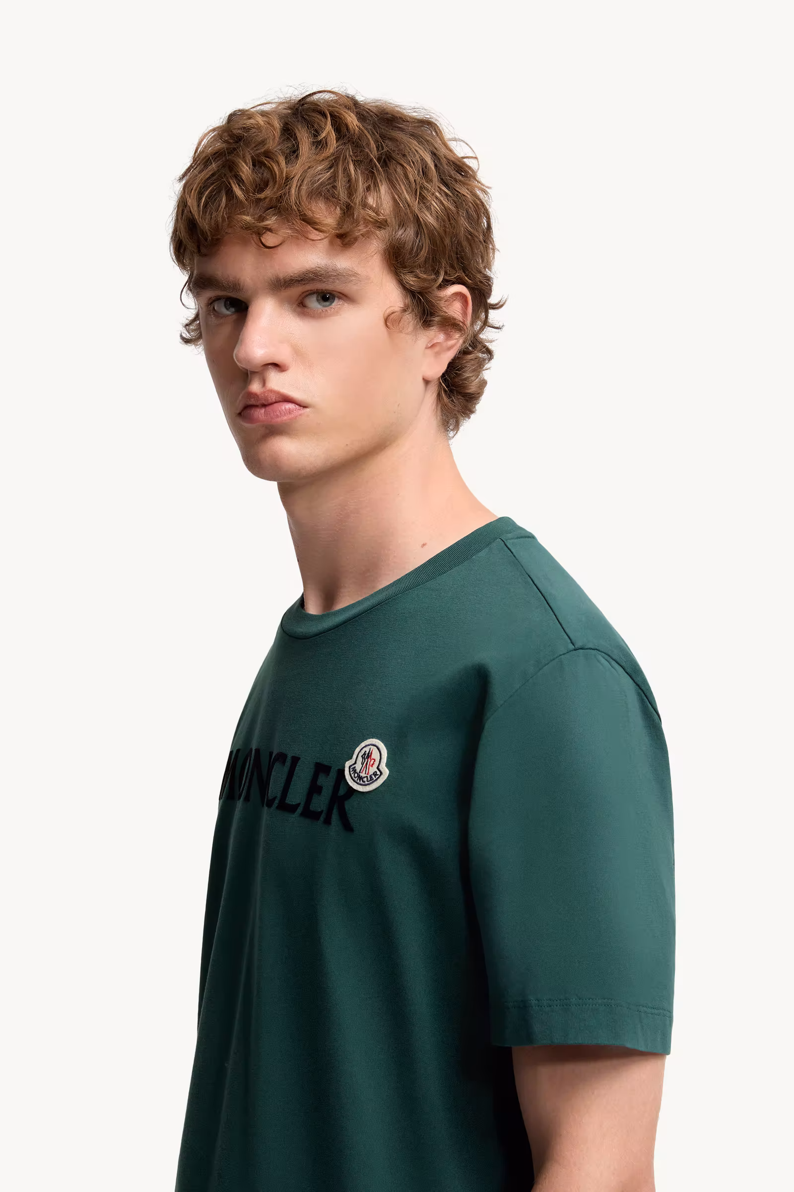 Flocked Logo Cotton T-Shirt