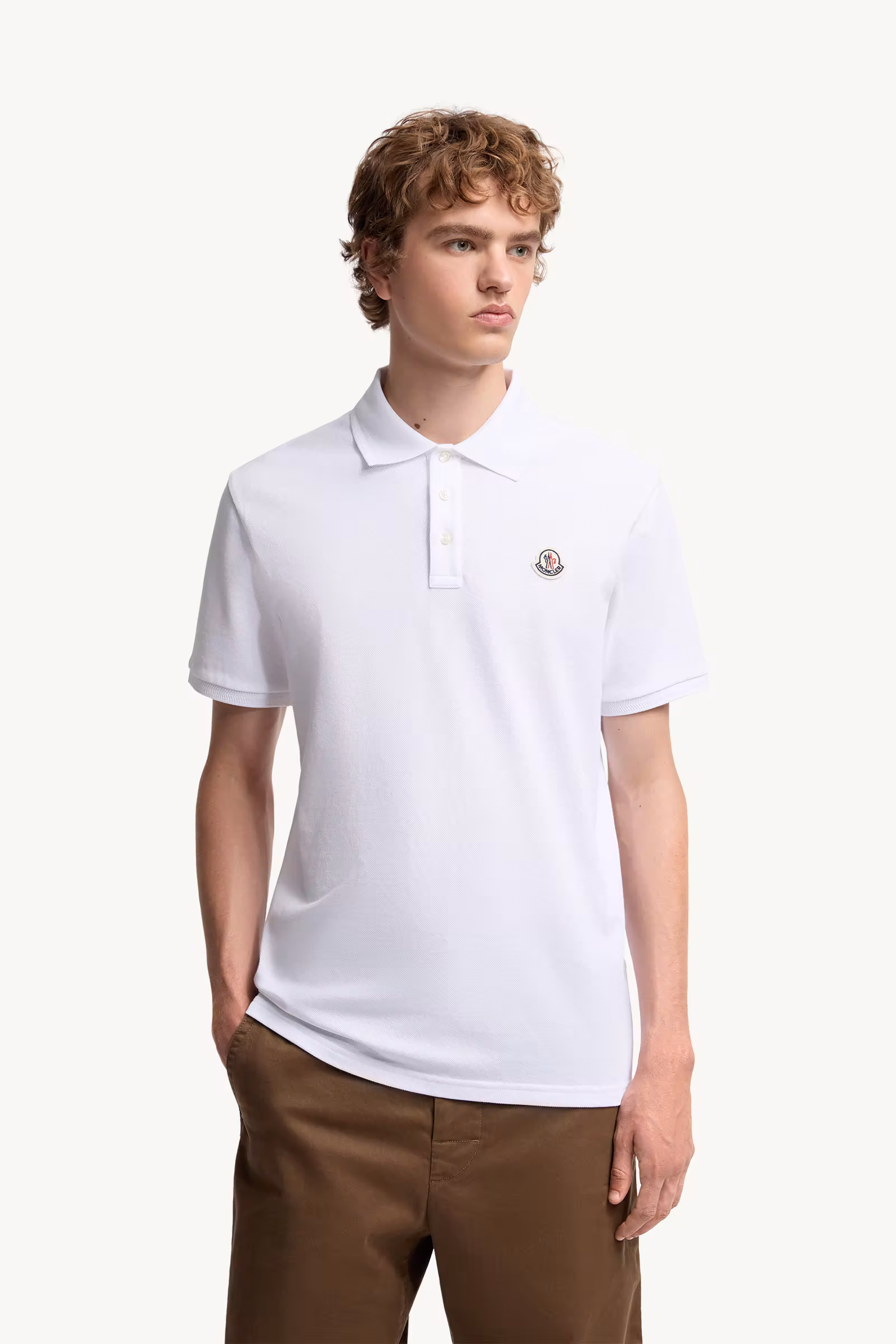 Logo Patch Cotton Piquet Polo Shirt