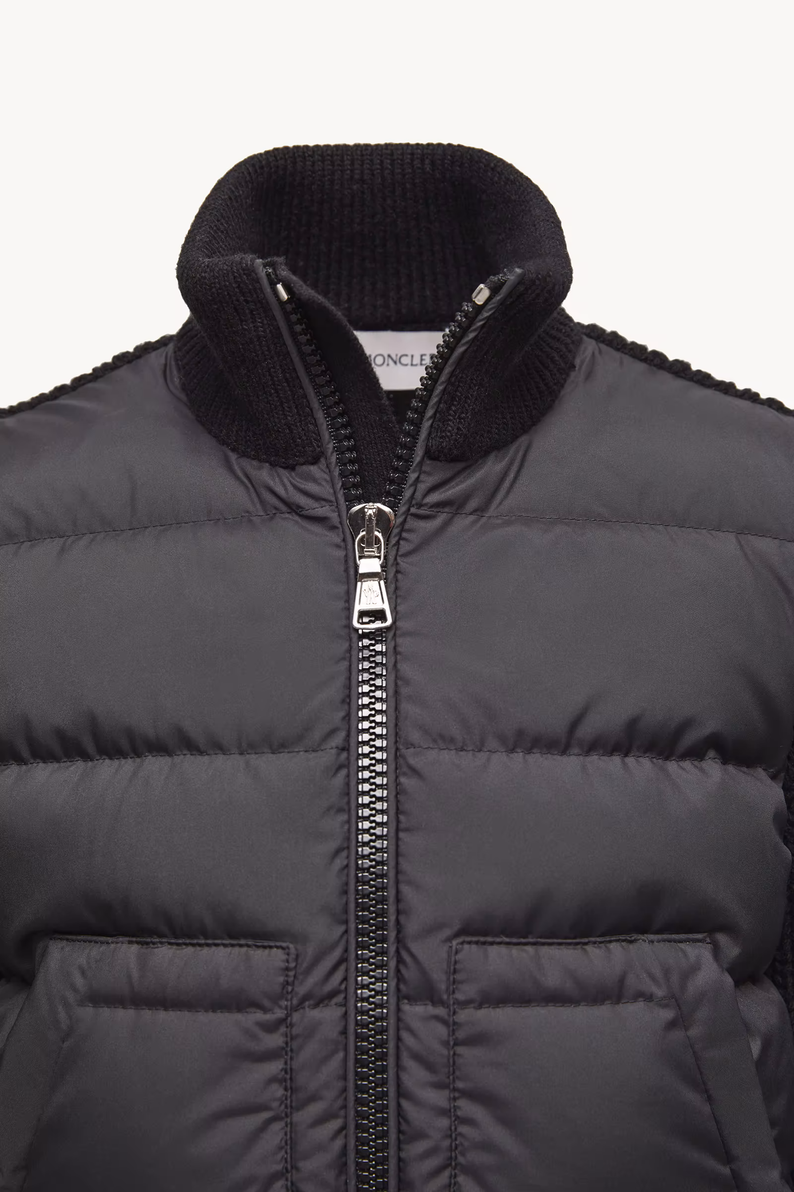 Padded Wool Zip-Up Cardigan