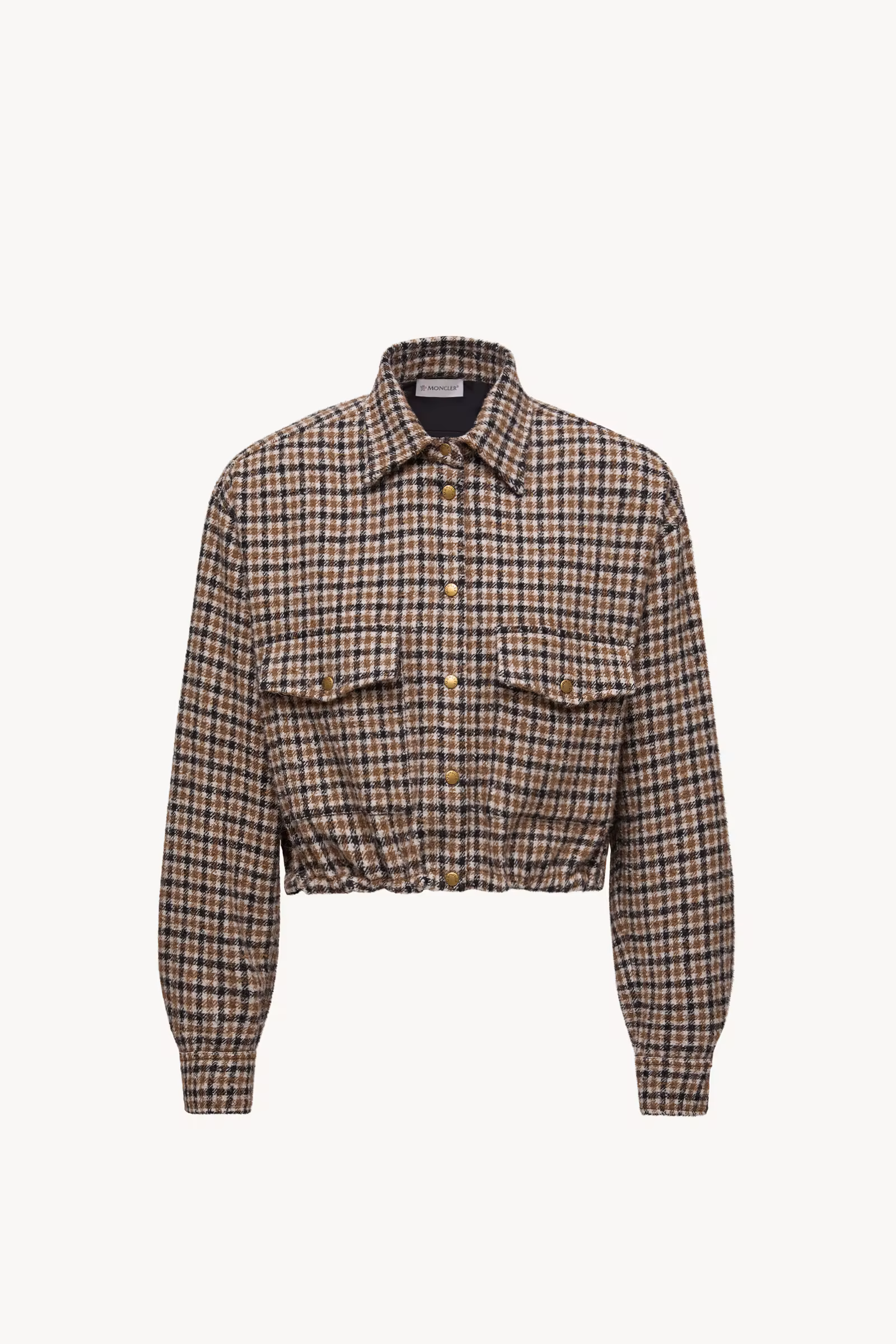 Check Wool Blend Long Sleeve Shirt