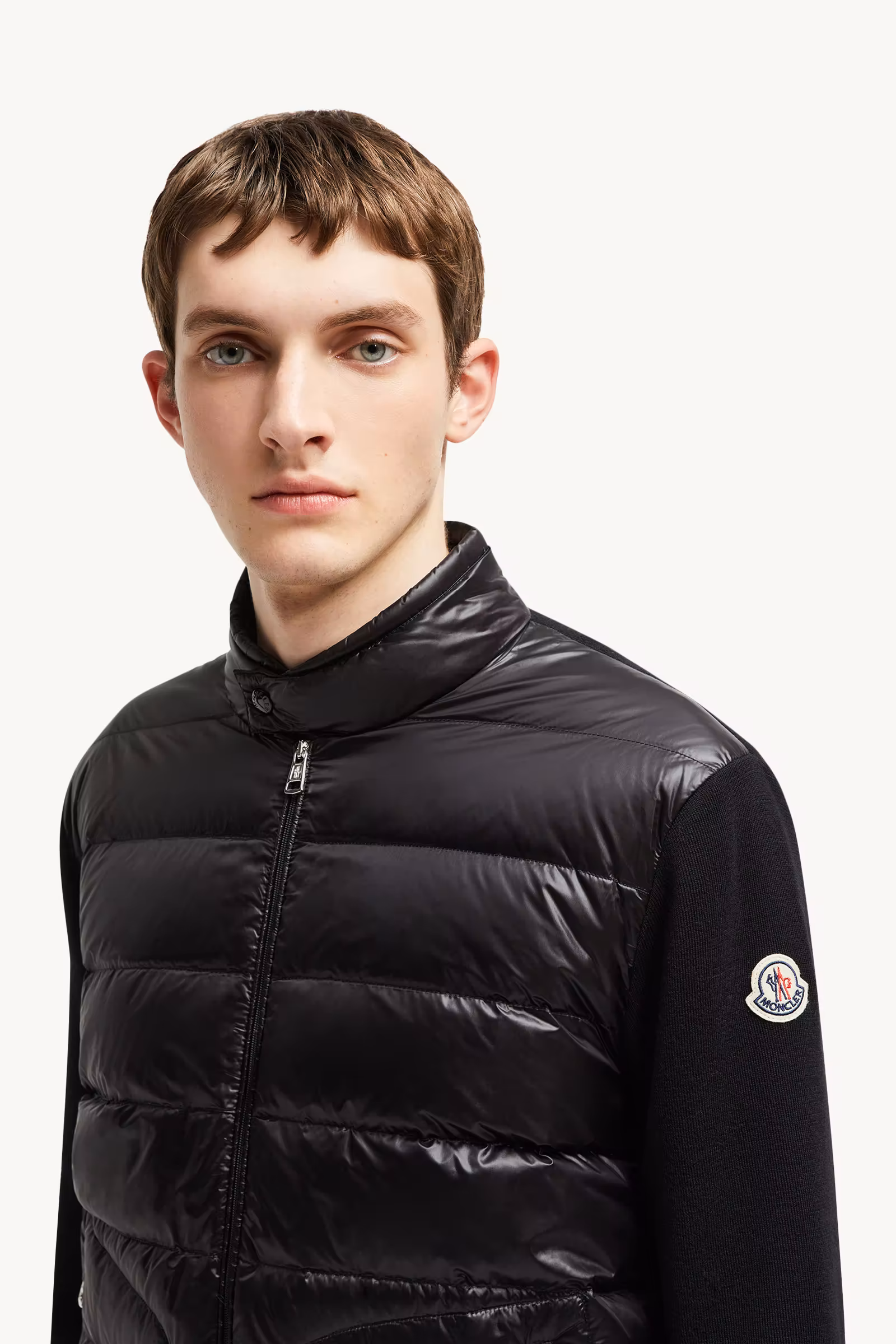 Padded Wool Zip-Up Cardigan