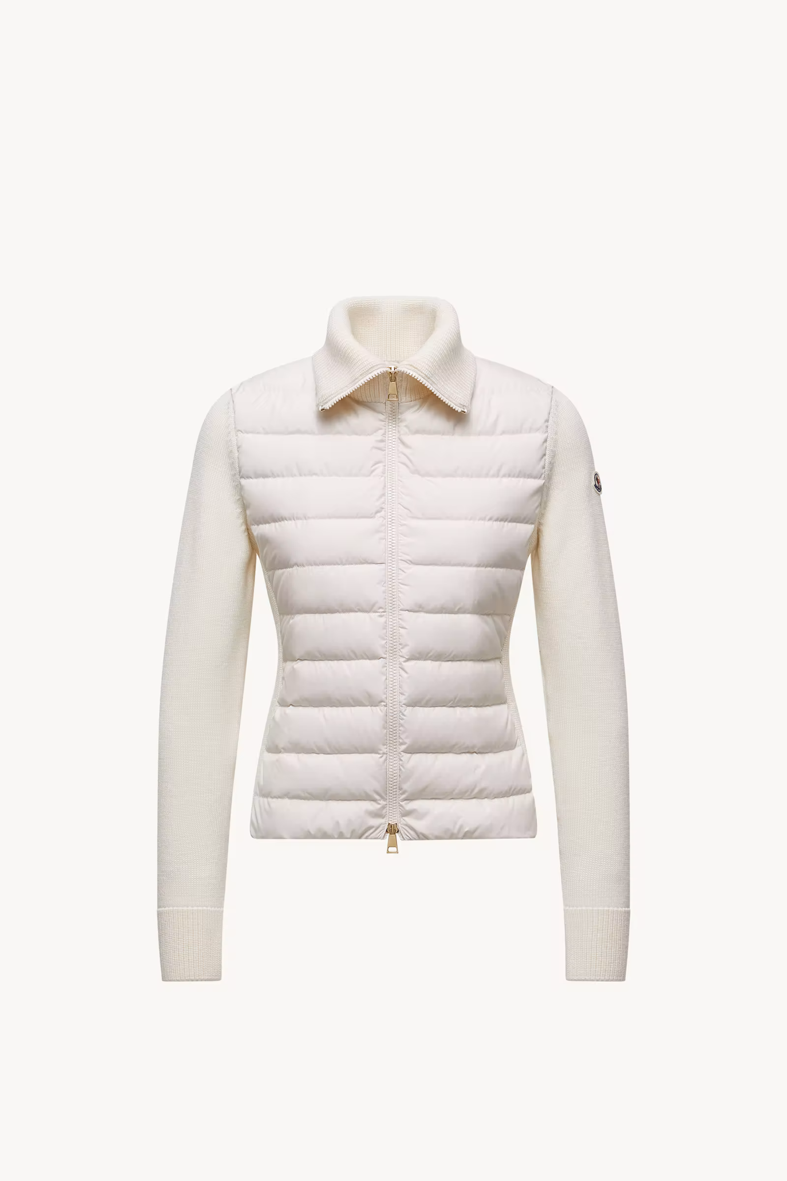 Padded Wool Zip-Up Cardigan