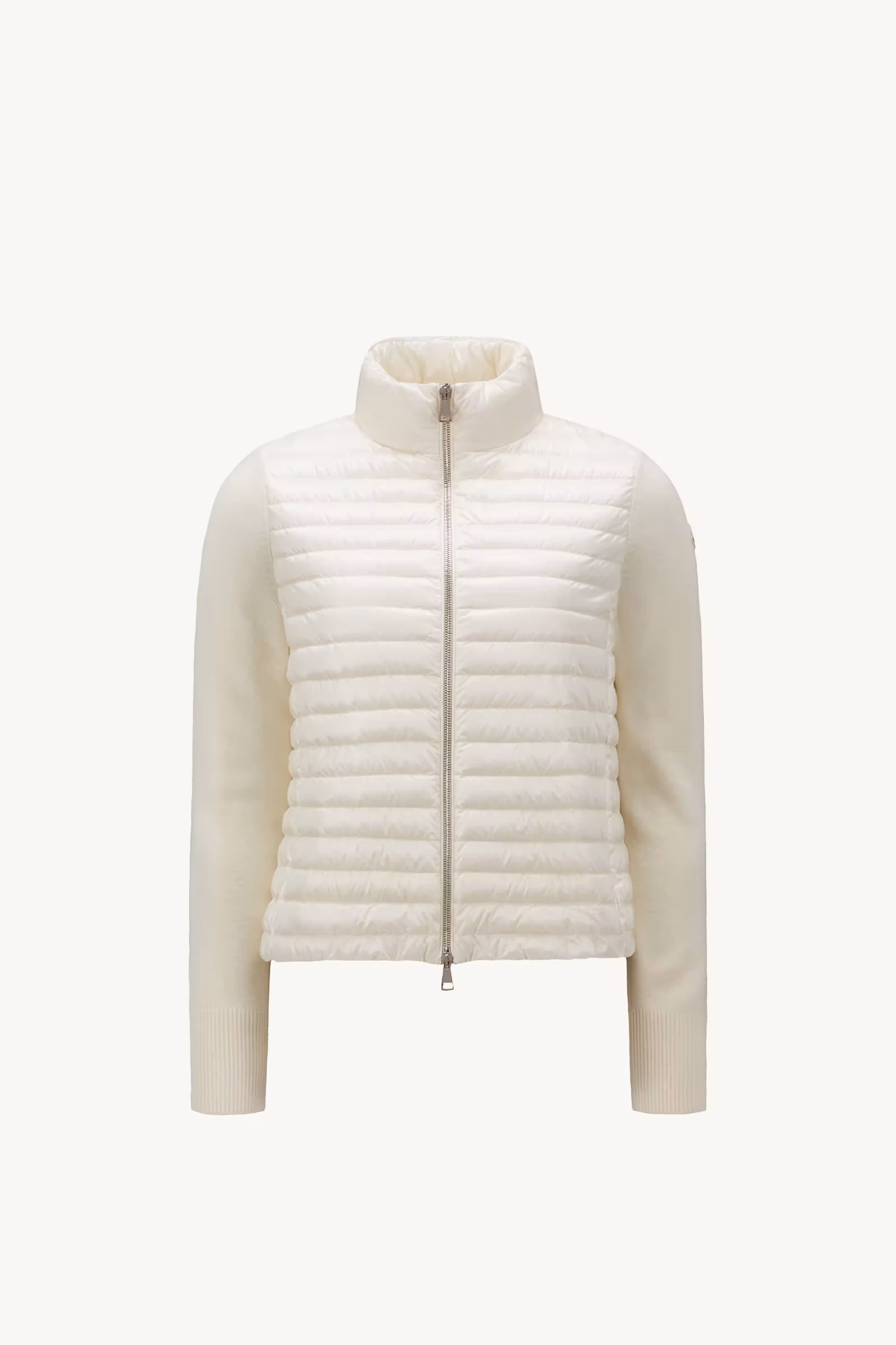 Padded Wool Zip-Up Cardigan