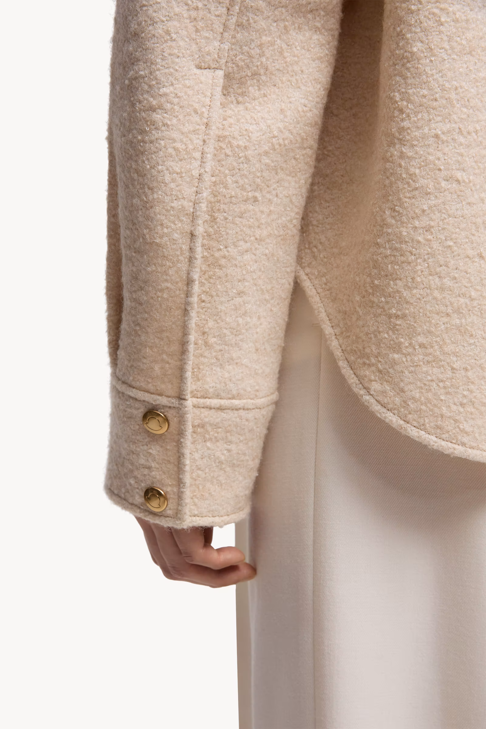 Bouclé Wool Blend Zip-Up Shirt