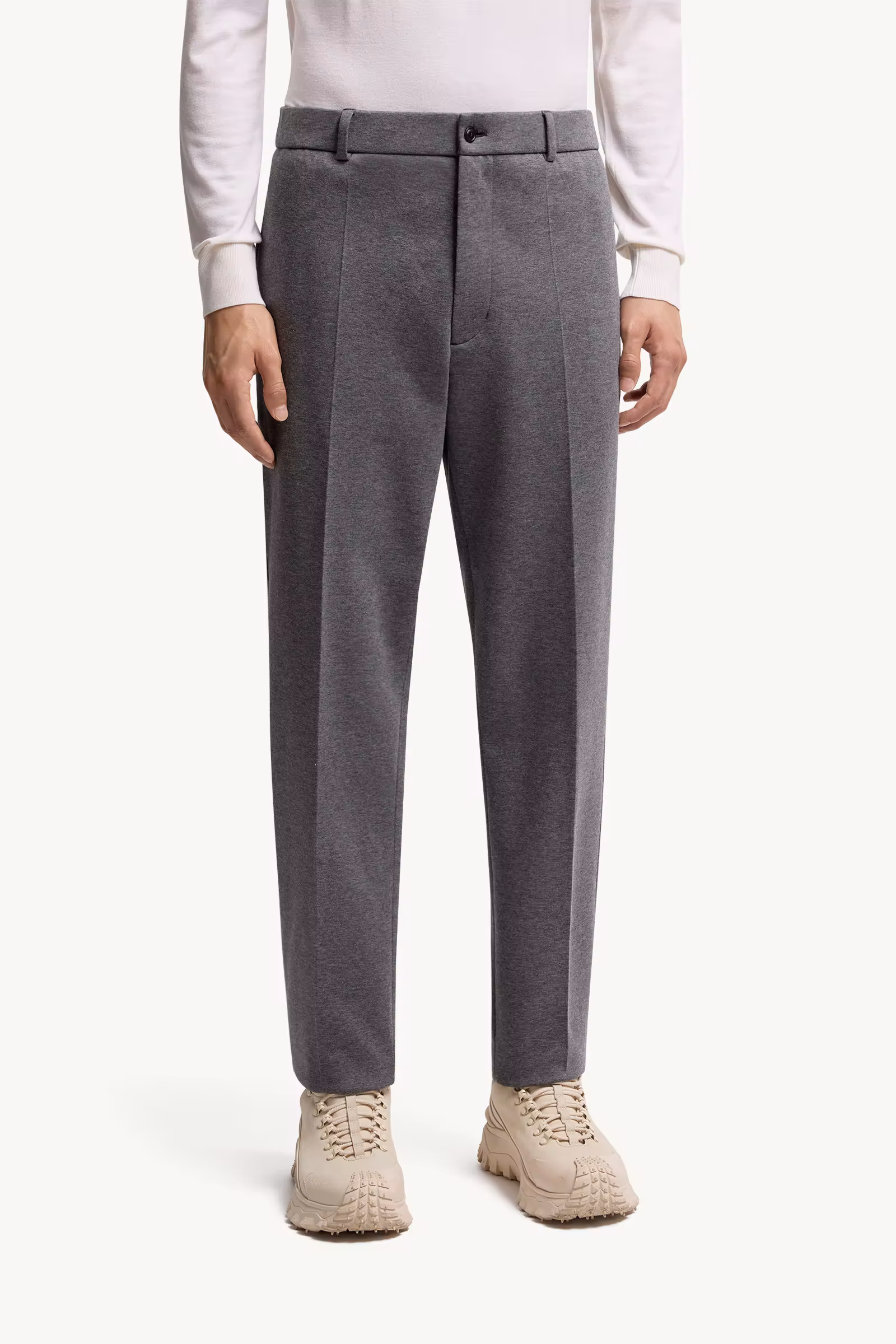 Cotton Blend Tailored Pants