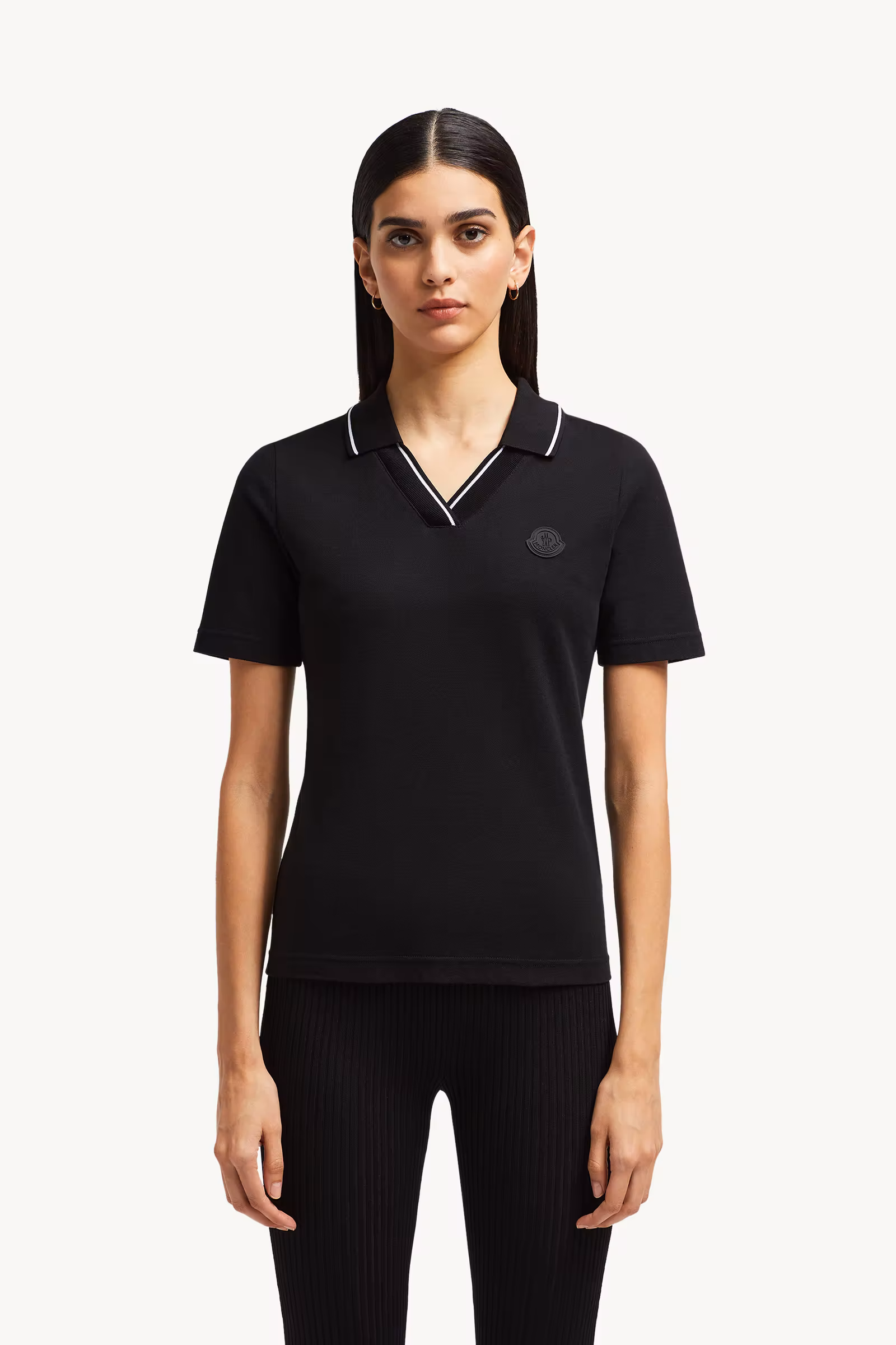Logo Patch Cotton Piquet Polo Shirt