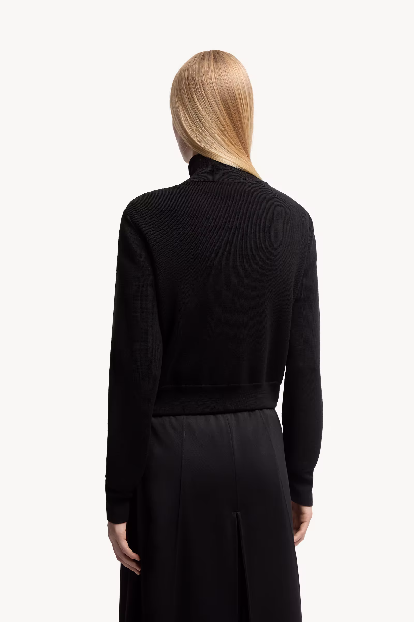 Padded Wool Zip-Up Cardigan