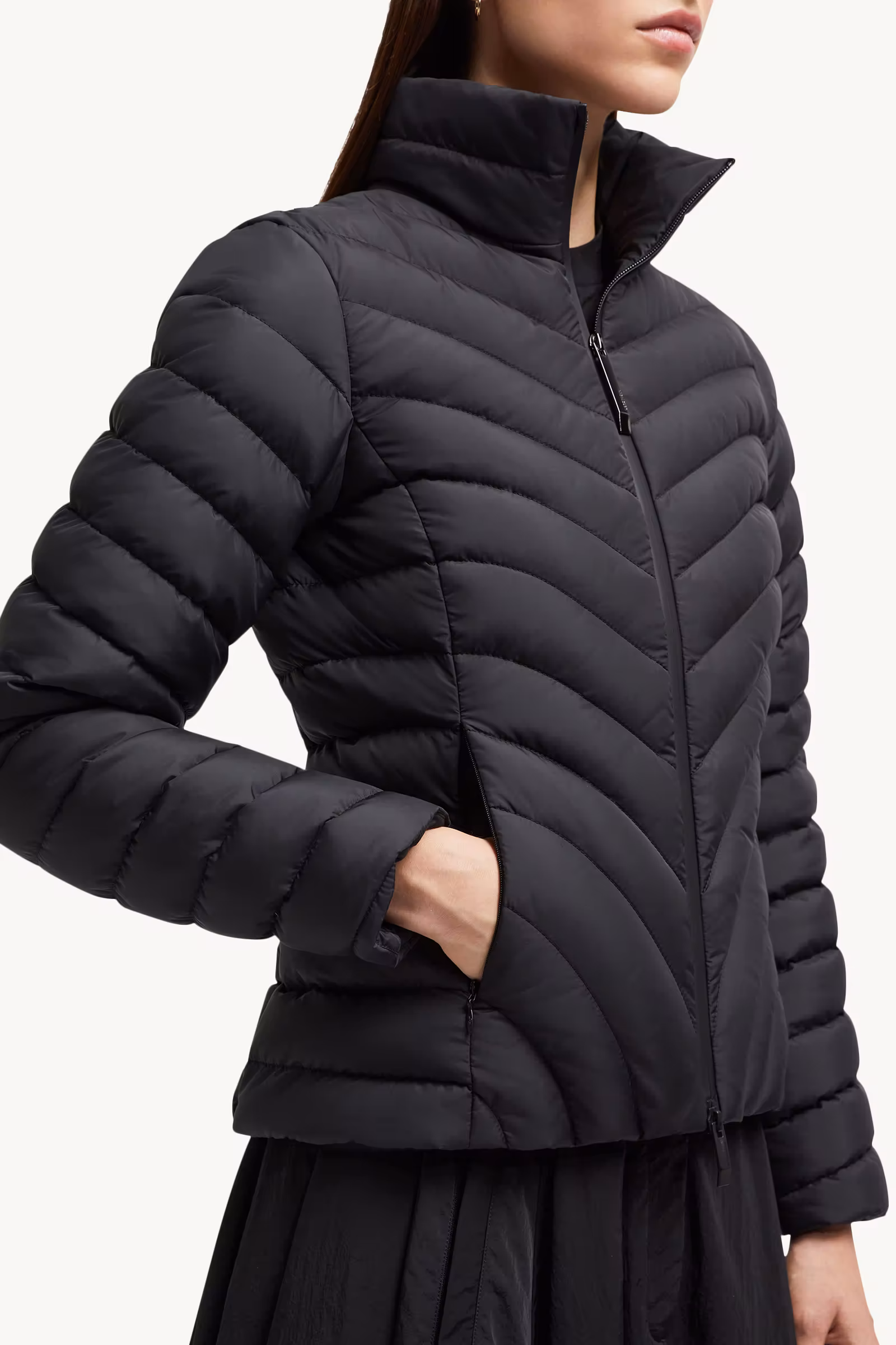 Grange Diagonal-Quilted Short Down Jacket