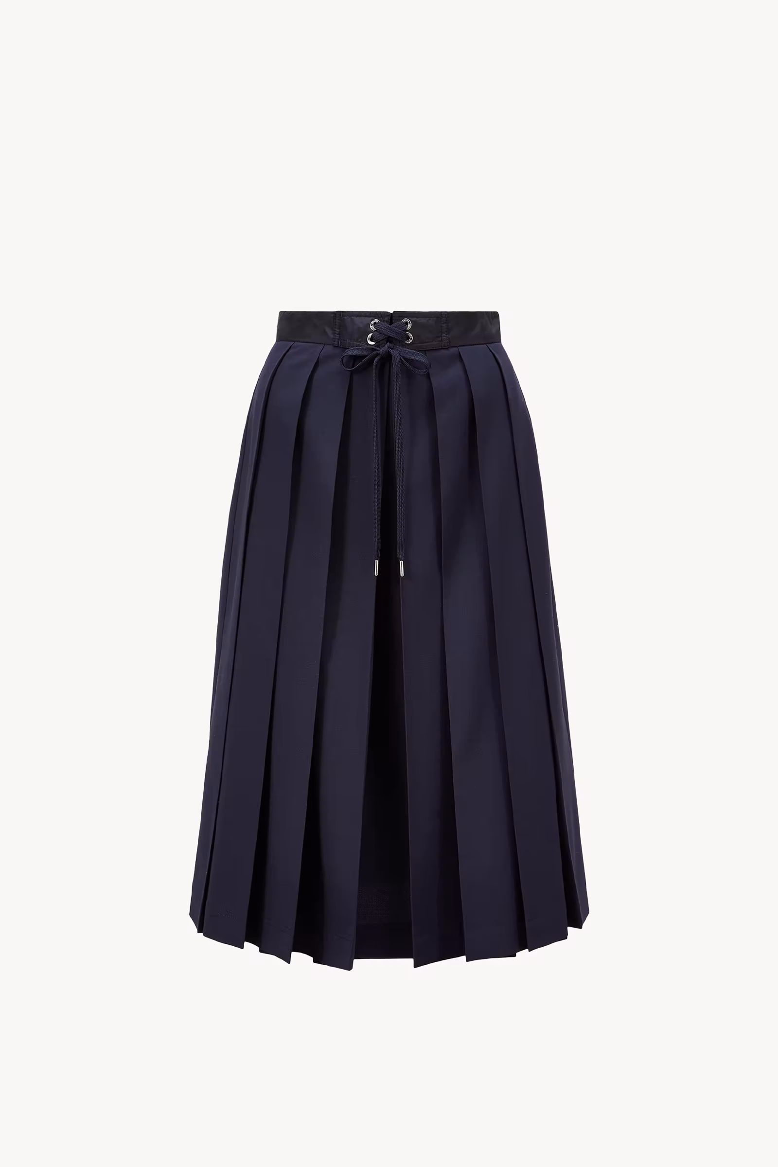 Wool Blend Pleated Midi Skirt