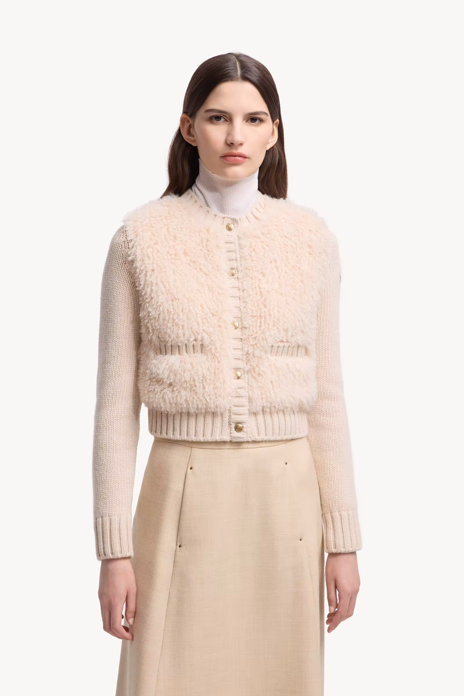 Padded Wool & Teddy Cardigan