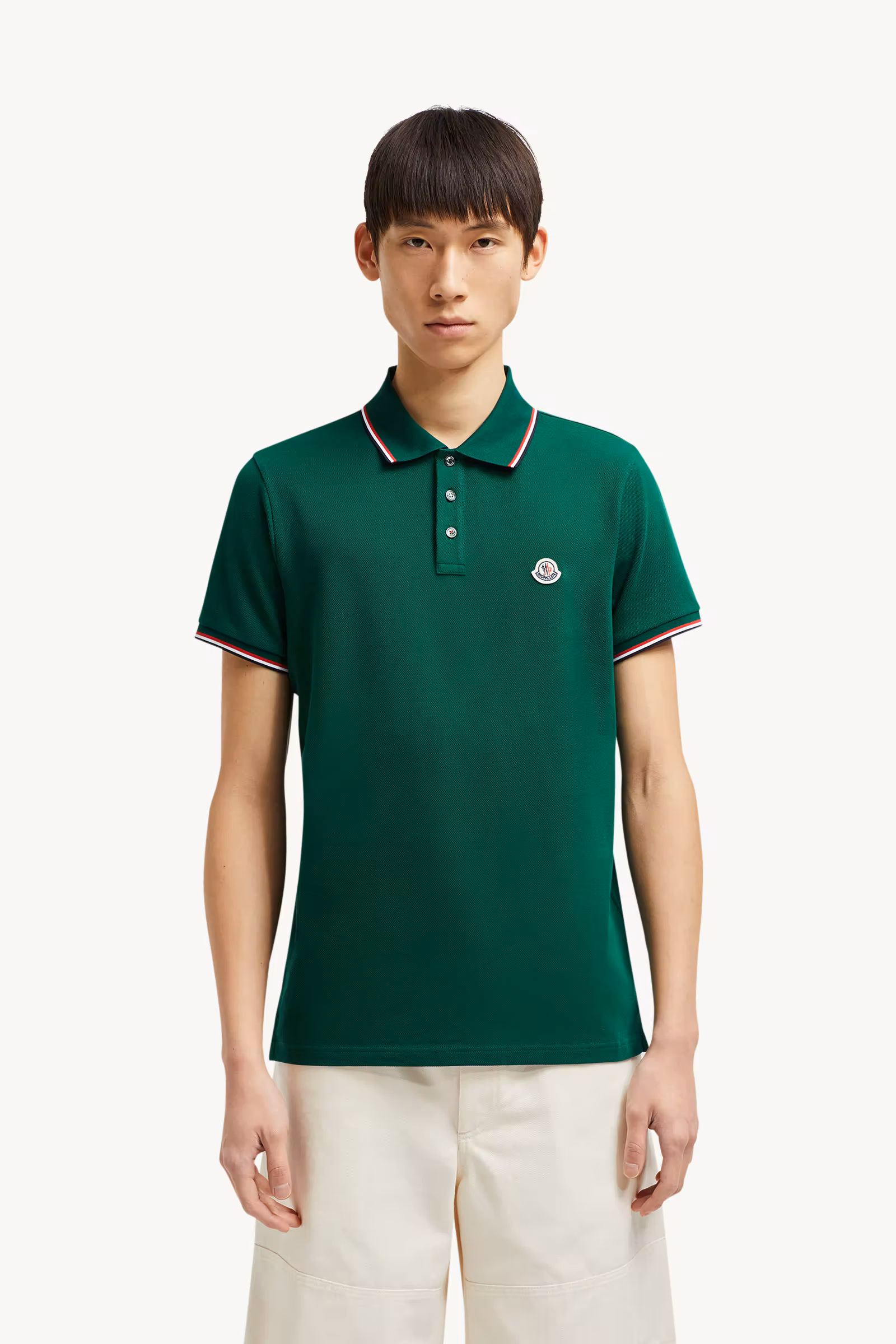 Tricolor-Trimmed Cotton Piquet Polo Shirt