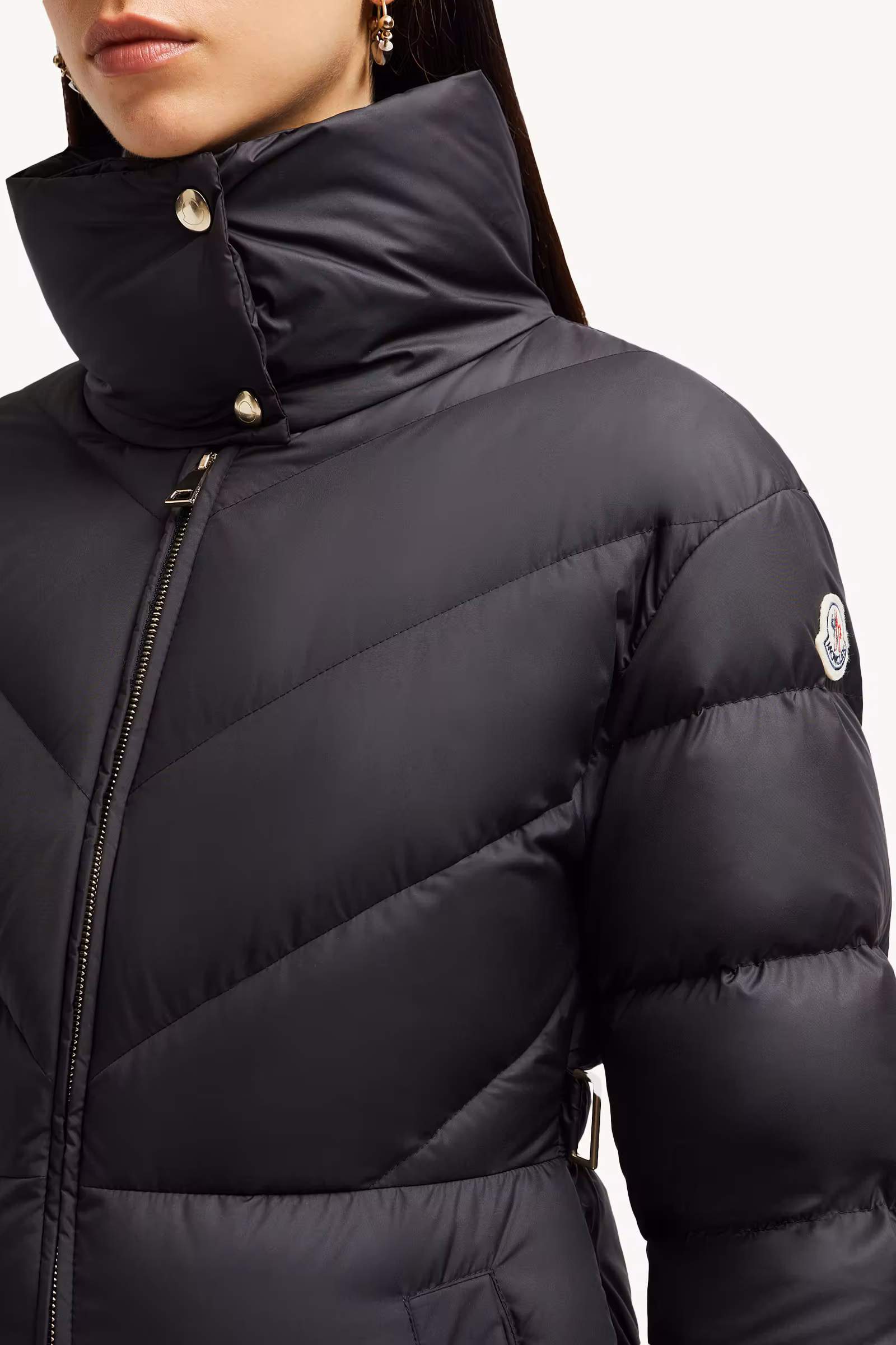 Brou Diagonal-Quilted Long Down Jacket