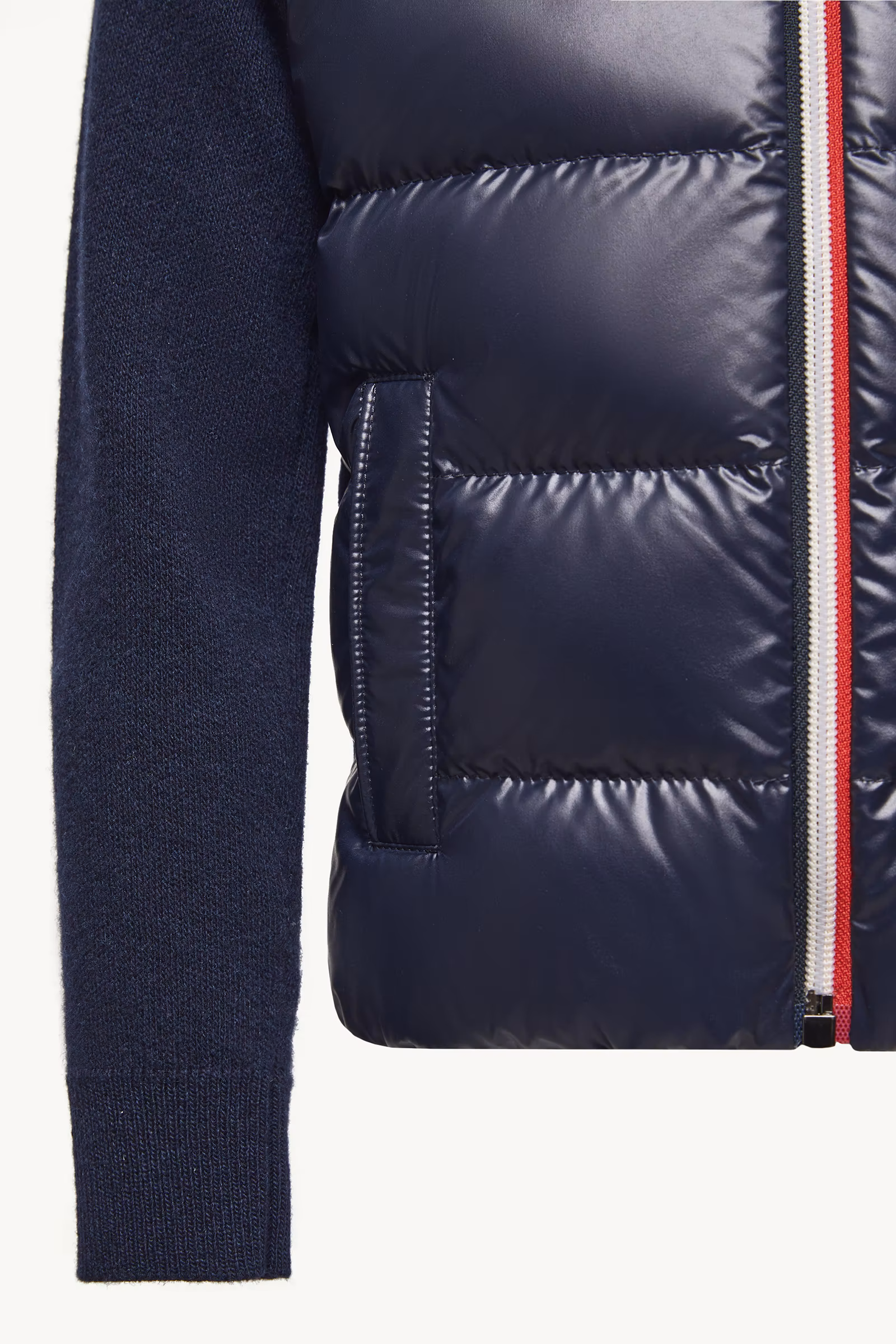 Padded Wool Zip-Up Cardigan