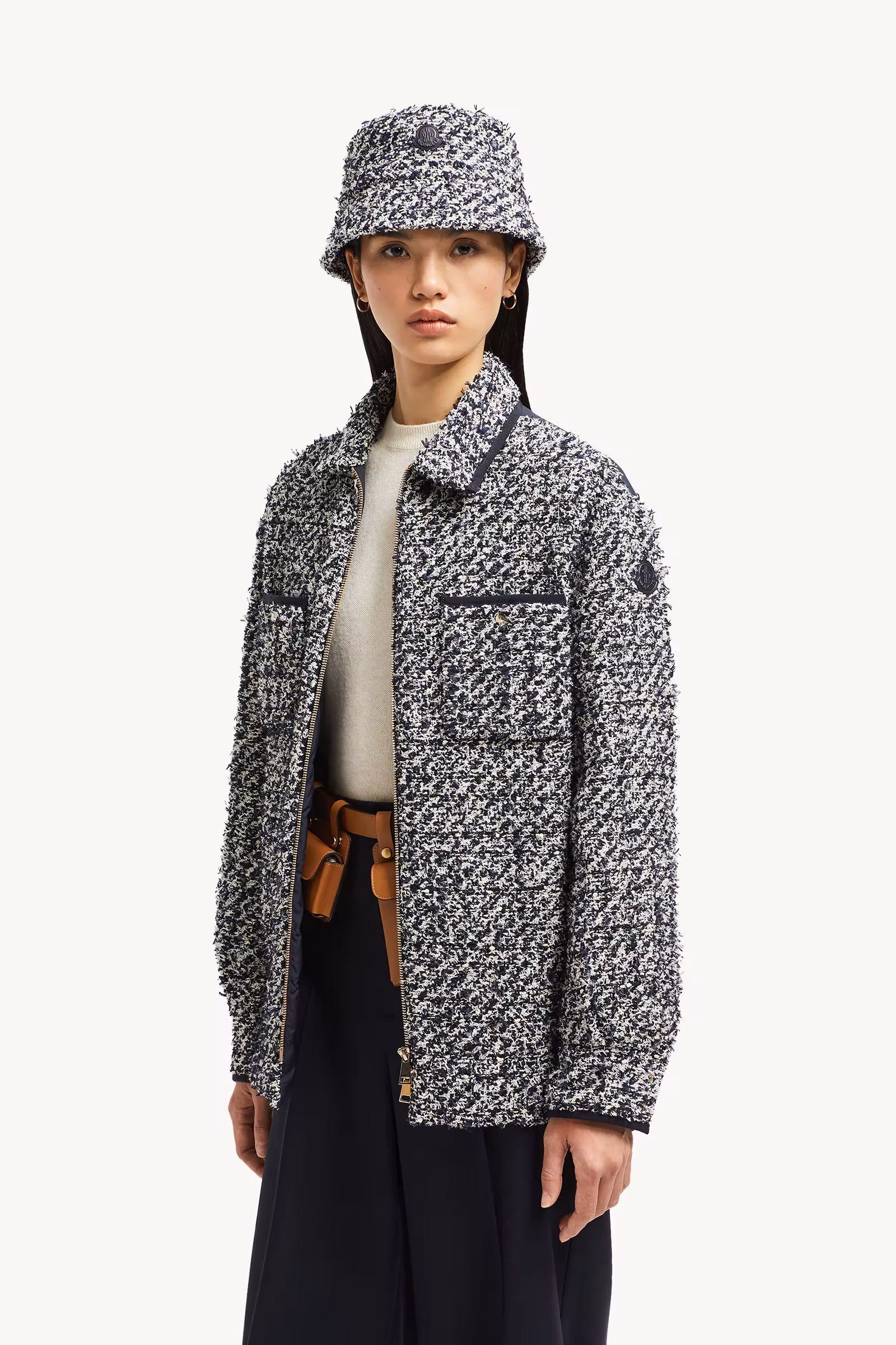 Tweed Down Shirt Jacket
