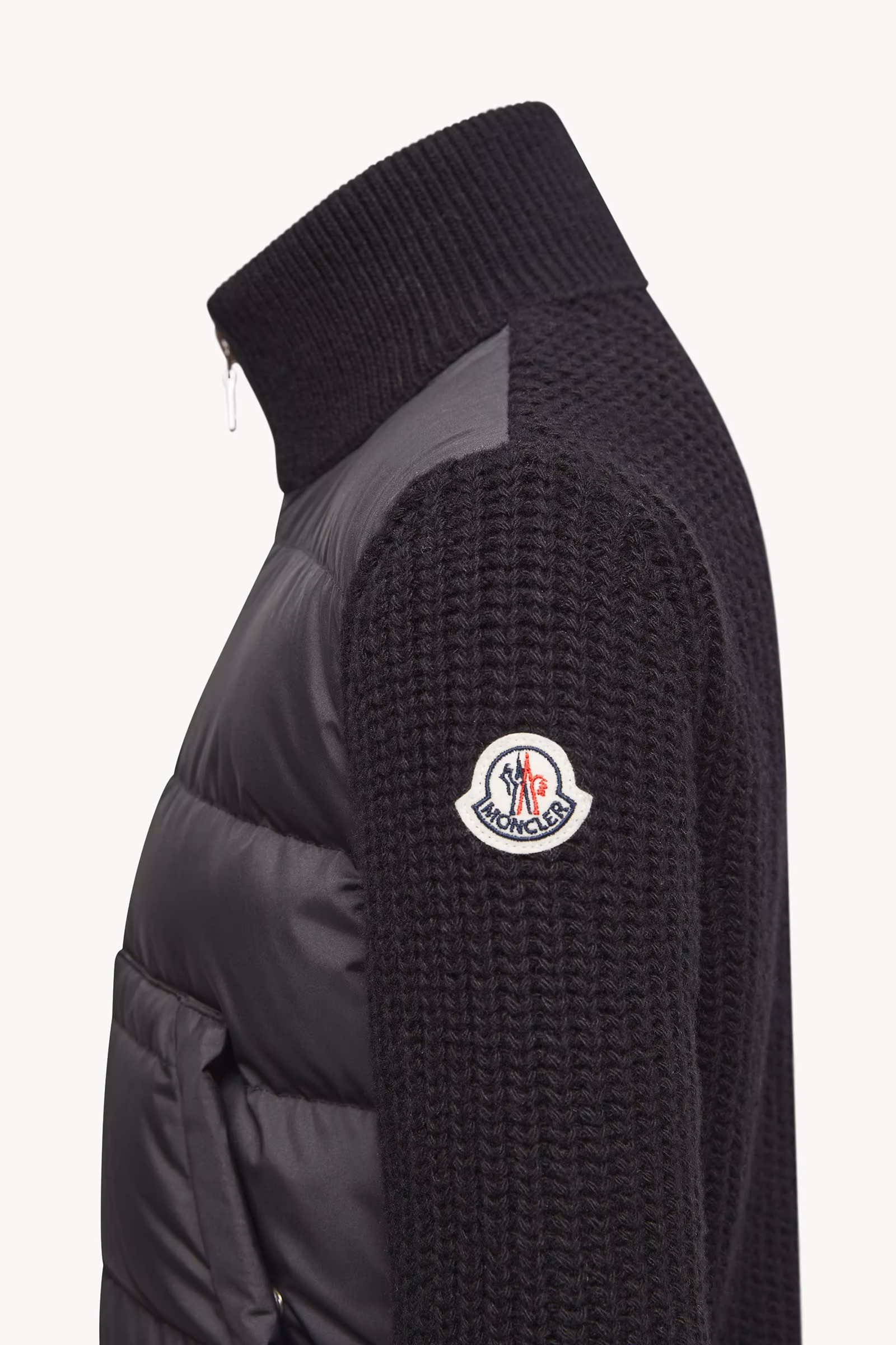Padded Wool Zip-Up Cardigan