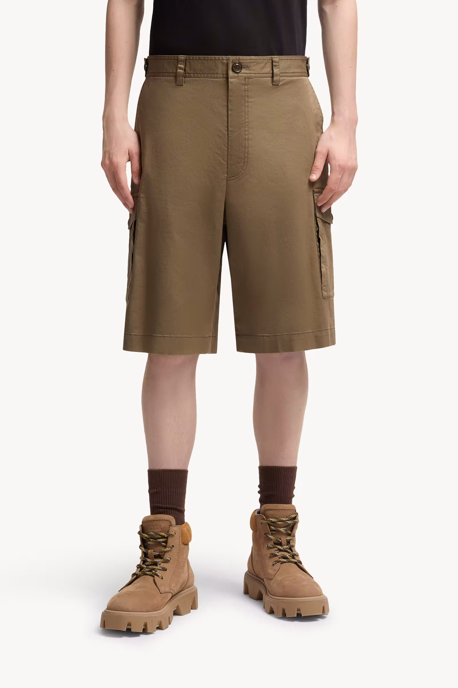 Cotton Gabardine Cargo Shorts